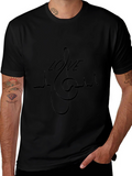 Love Music Heartbeat T-Shirt - Black Crew Neck