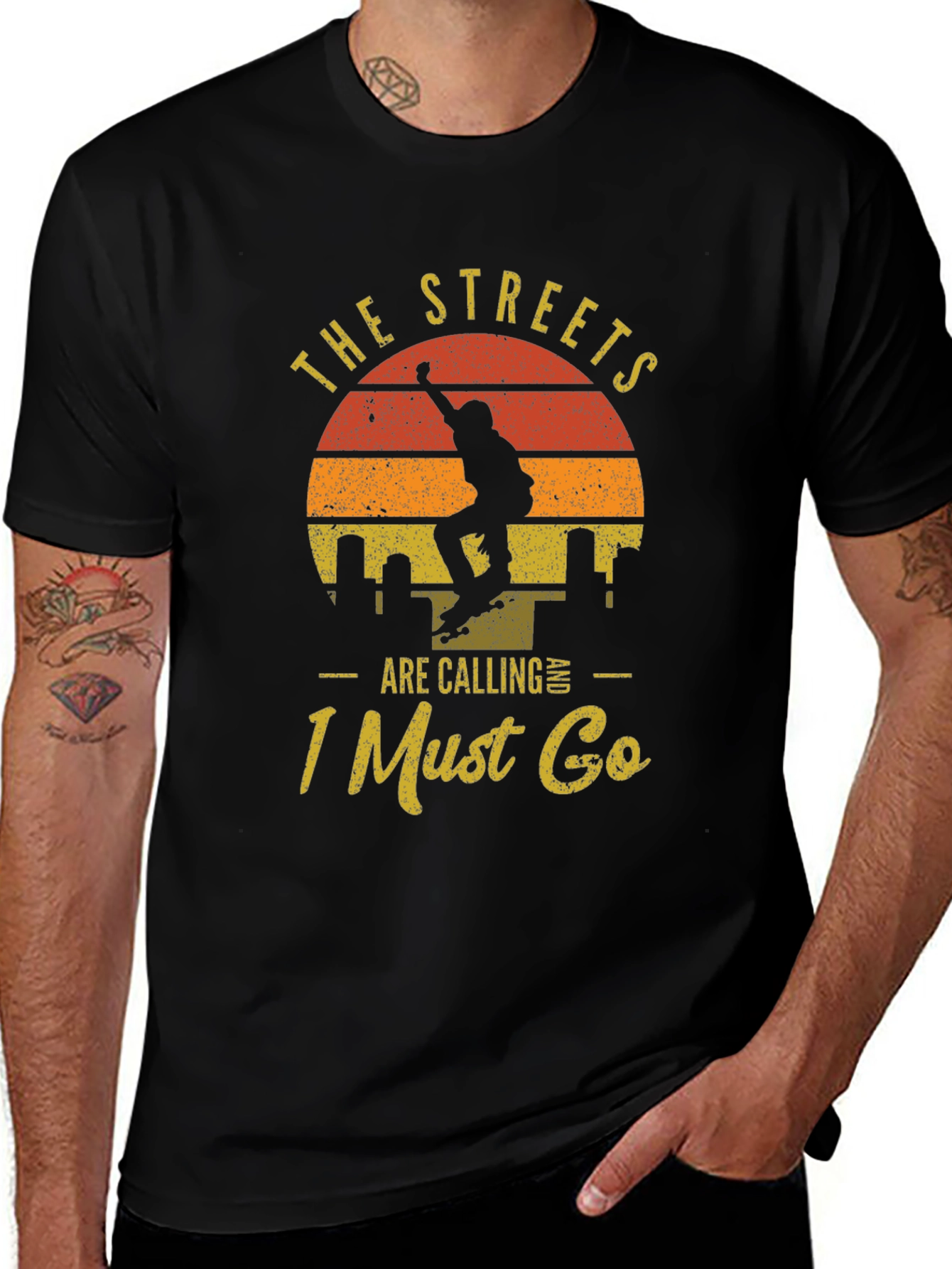 Skateboarder Graphic Tee - The Streets Are Calling