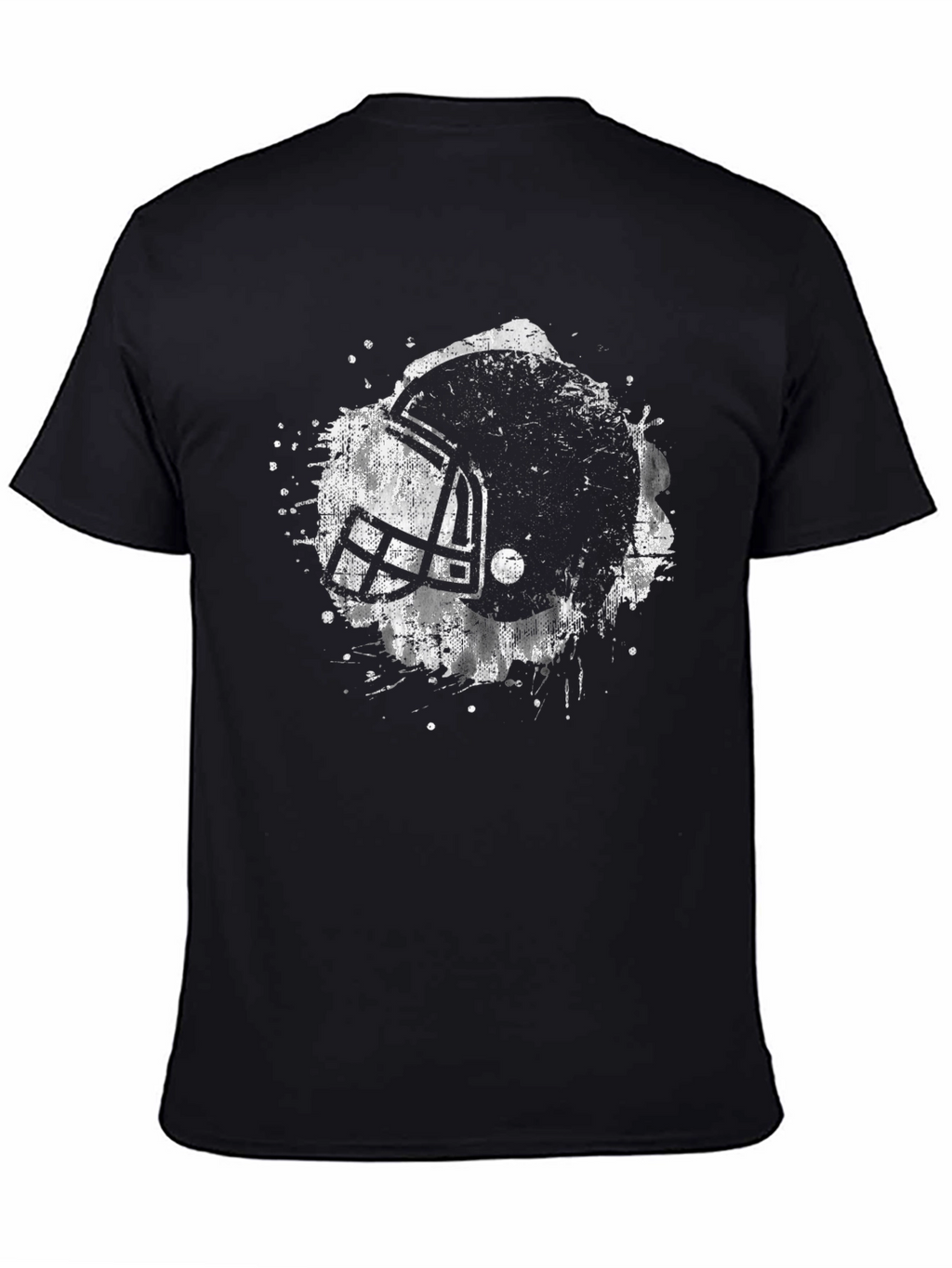 Football Helmet Graphic T-Shirt - Black