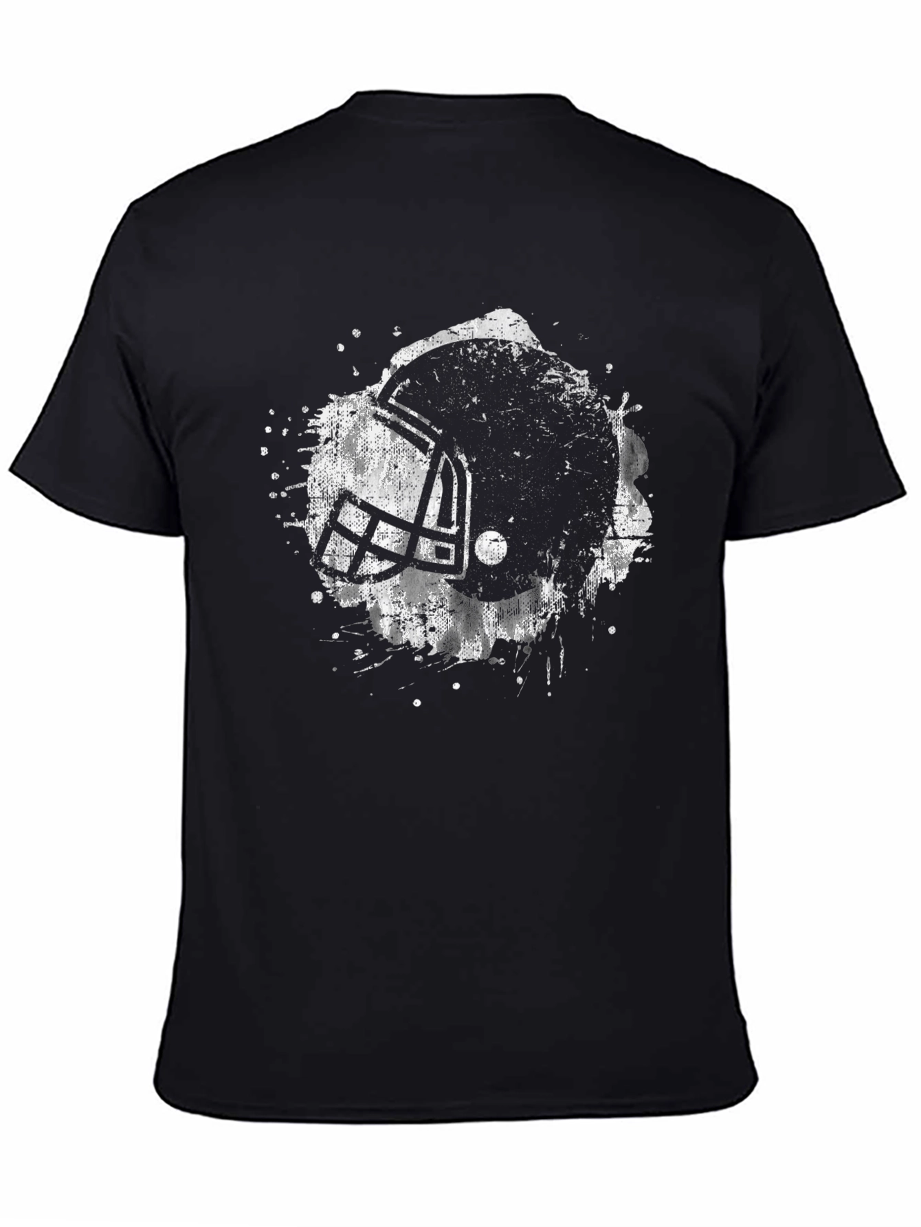 Football Helmet Graphic T-Shirt - Black