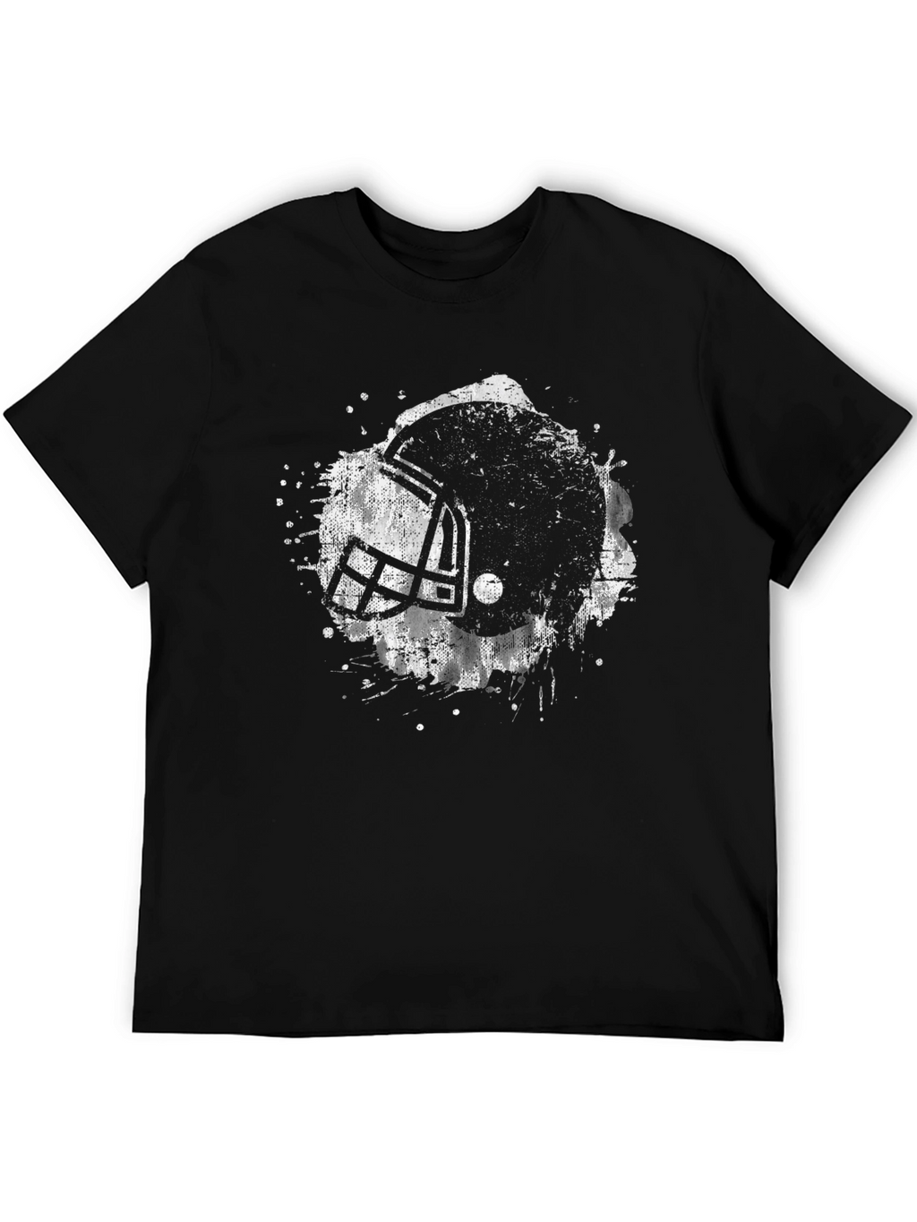 Football Helmet Graphic T-Shirt - Black