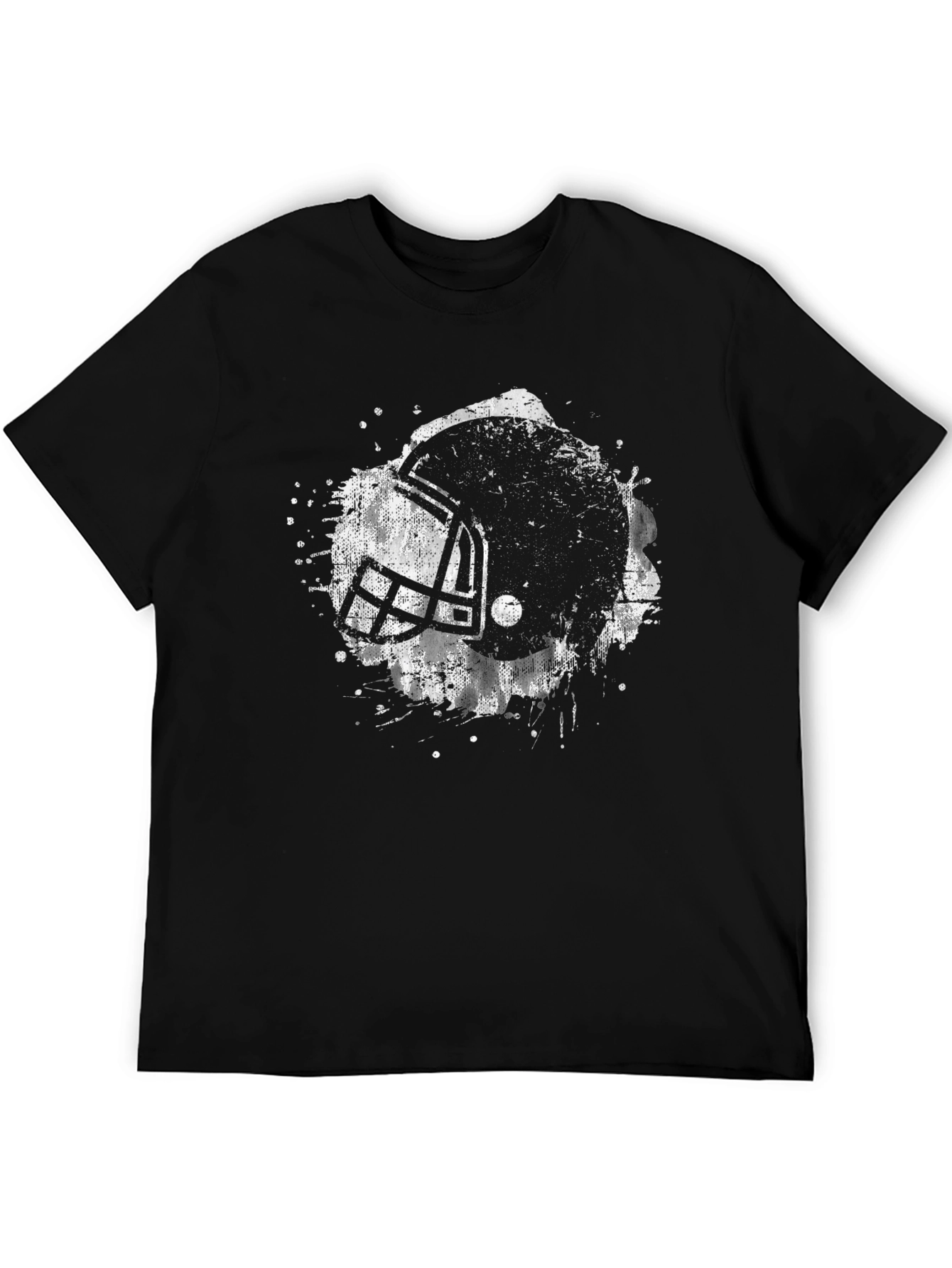 Football Helmet Graphic T-Shirt - Black
