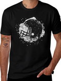 Football Helmet Graphic T-Shirt - Black