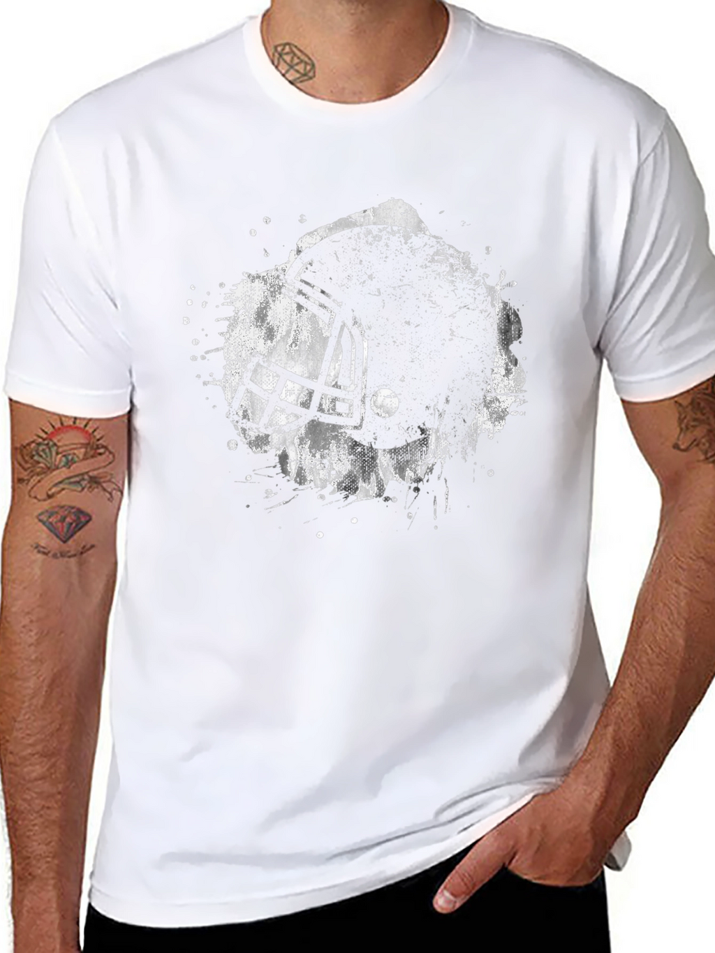 Football Helmet Graphic T-Shirt - Black