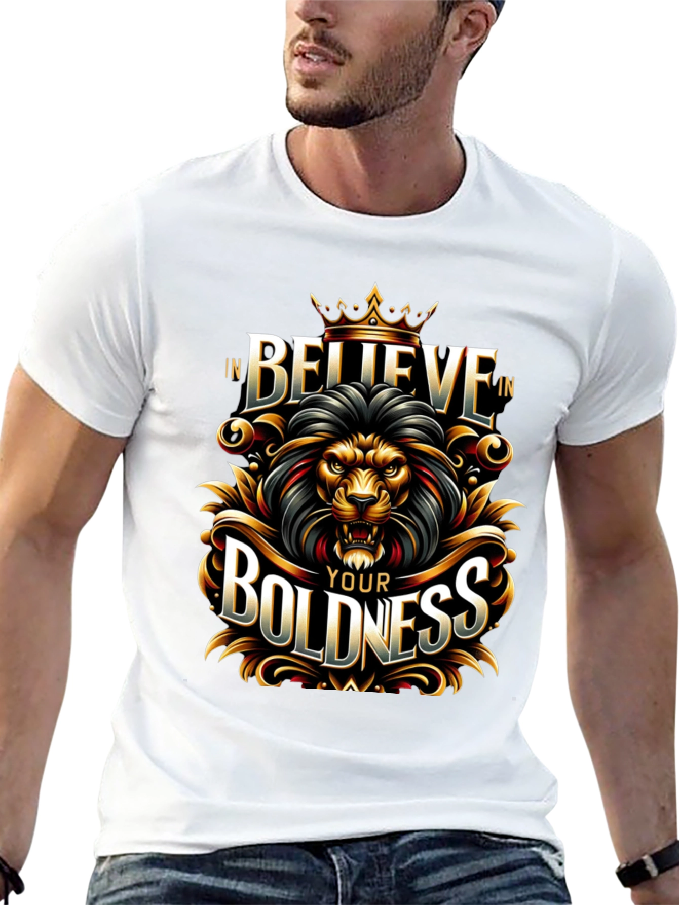 Believe In Your Boldness Lion Graphic T-Shirt