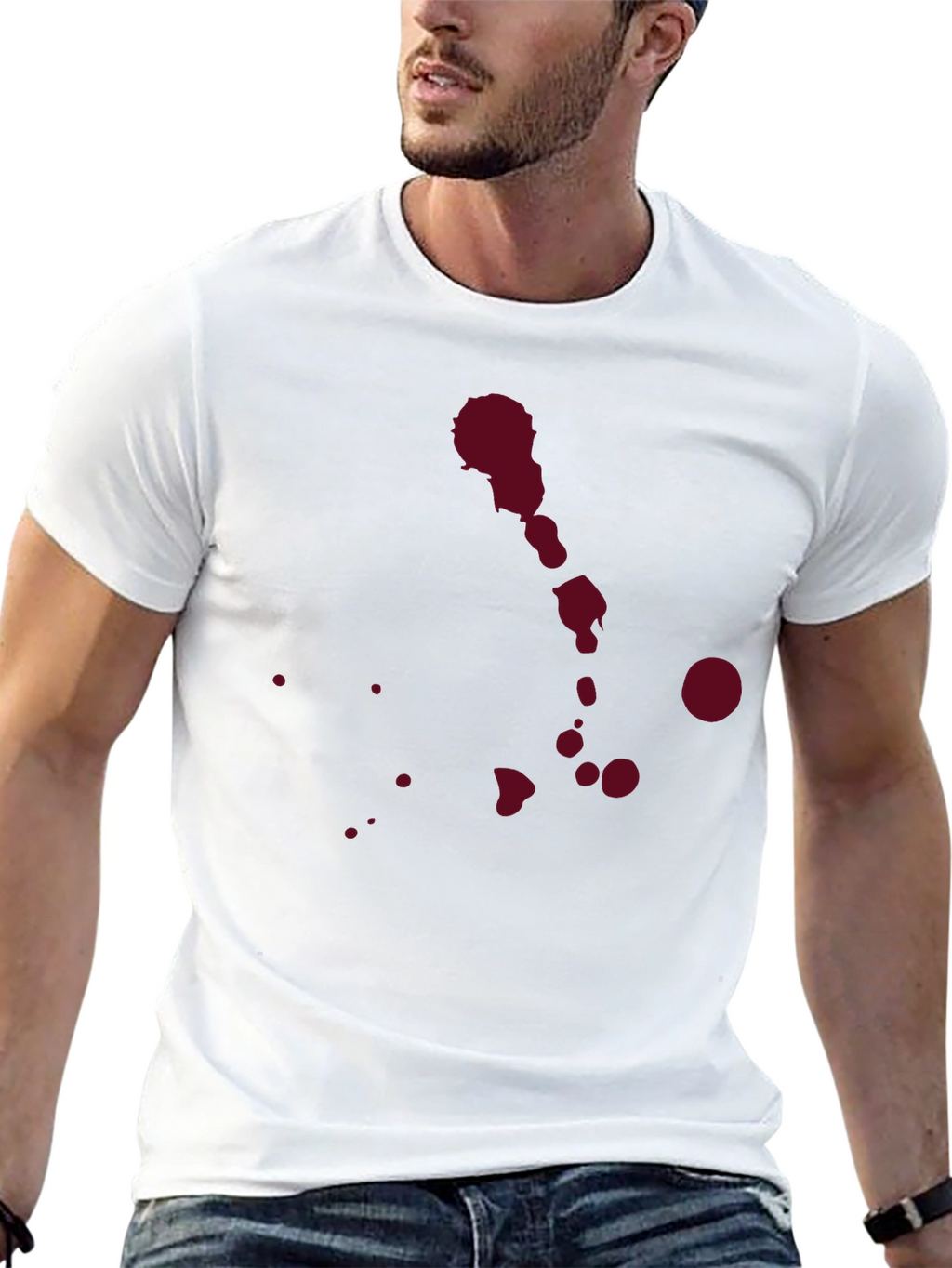 Red Splatter Print T-Shirt