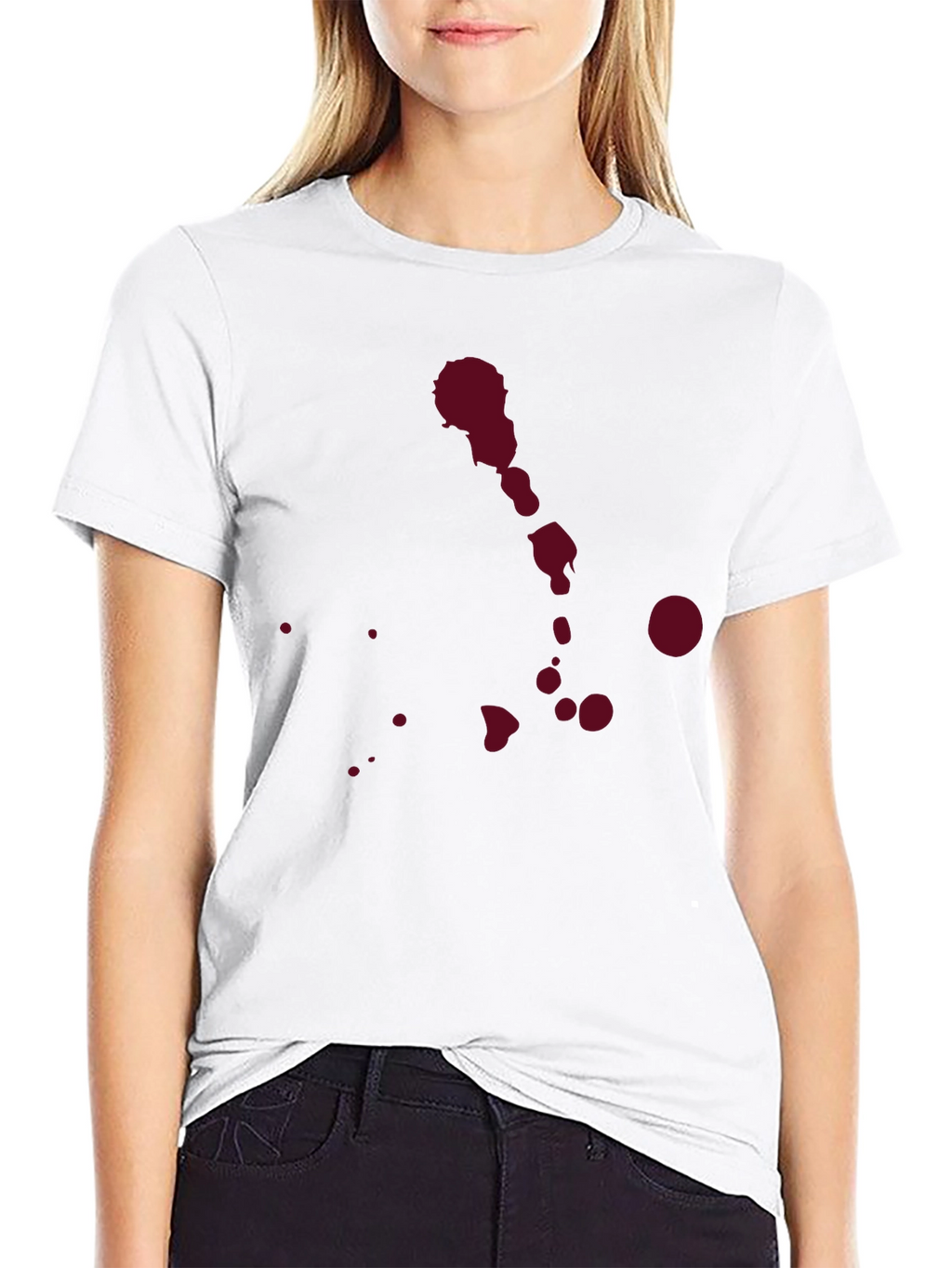 Red Splatter Print T-Shirt