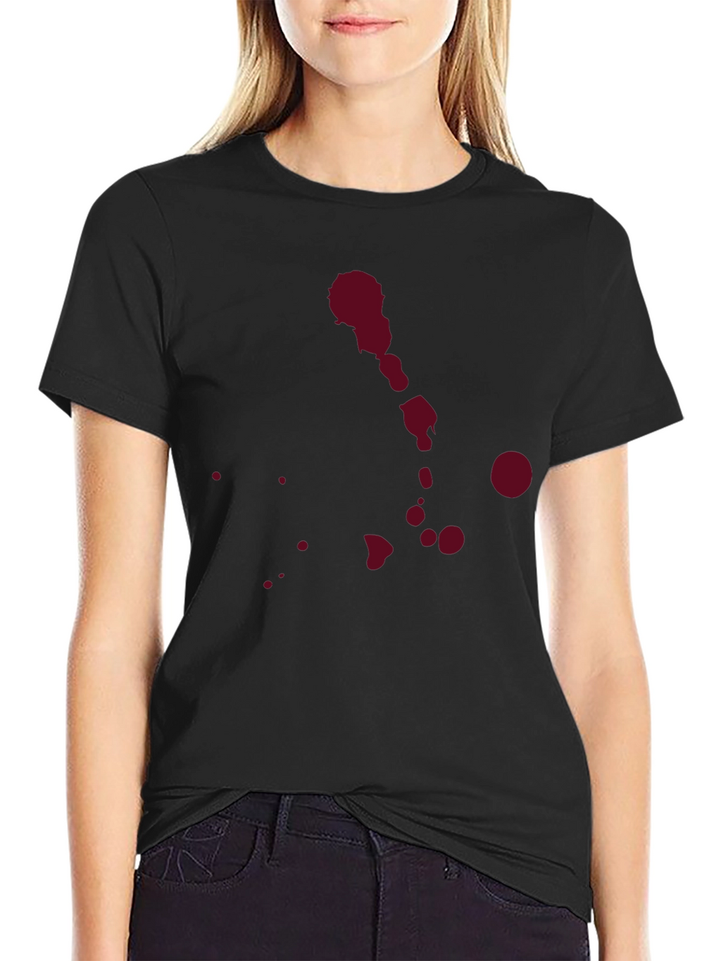 Red Splatter Print T-Shirt