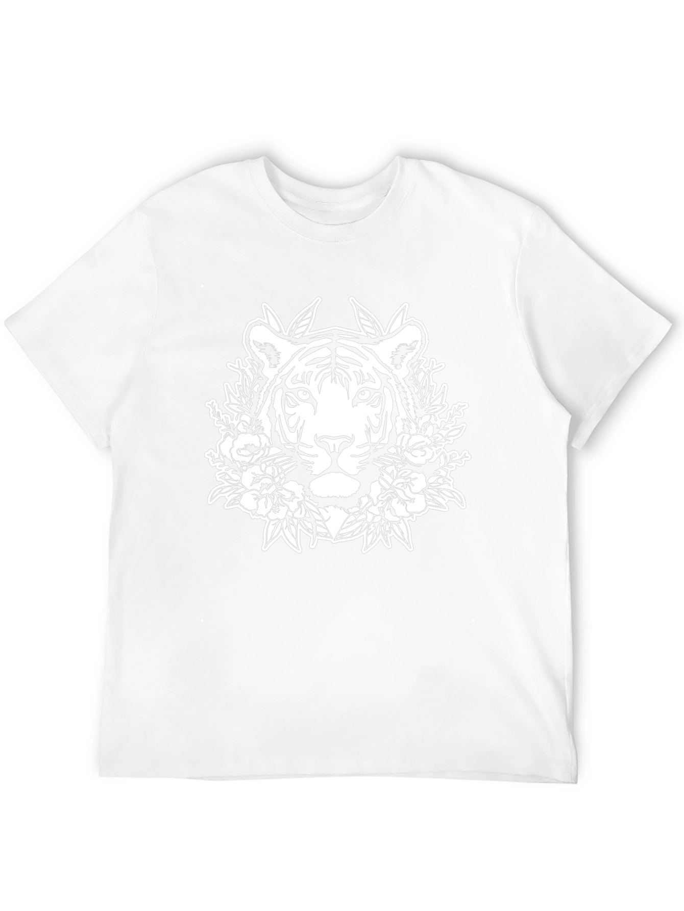 Tiger Floral Graphic Tee - Black Unisex T-Shirt