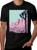 Retro Desert Graphic Tee - Black Crew Neck