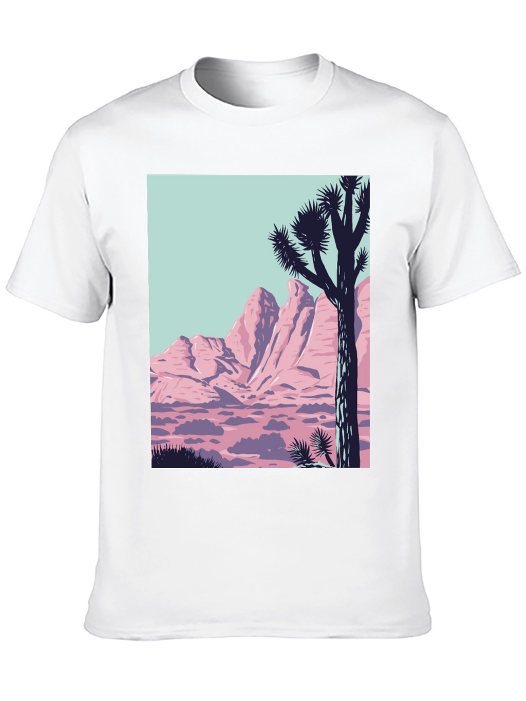 Retro Desert Graphic Tee - Black Crew Neck
