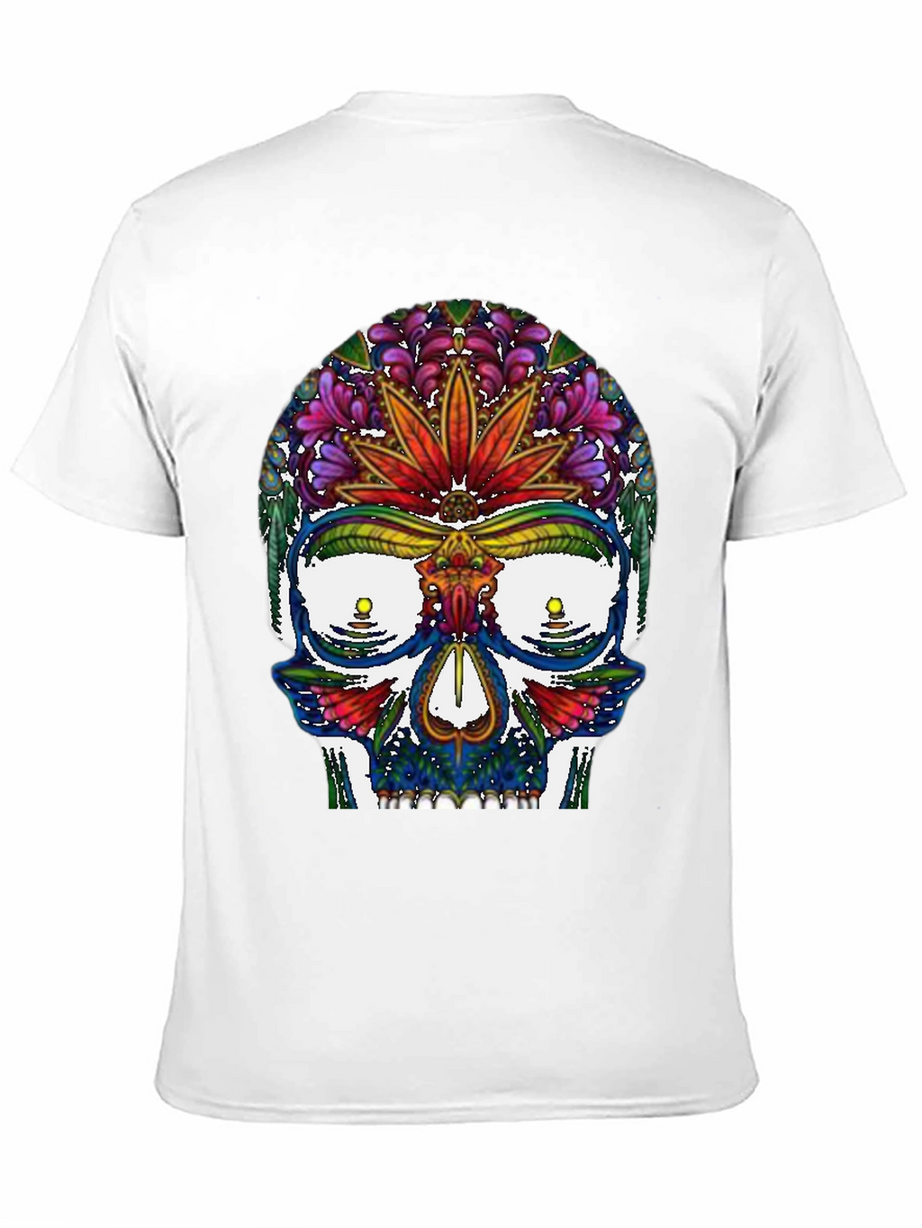 Sugar Skull T-Shirt: Floral Marijuana Leaf Design