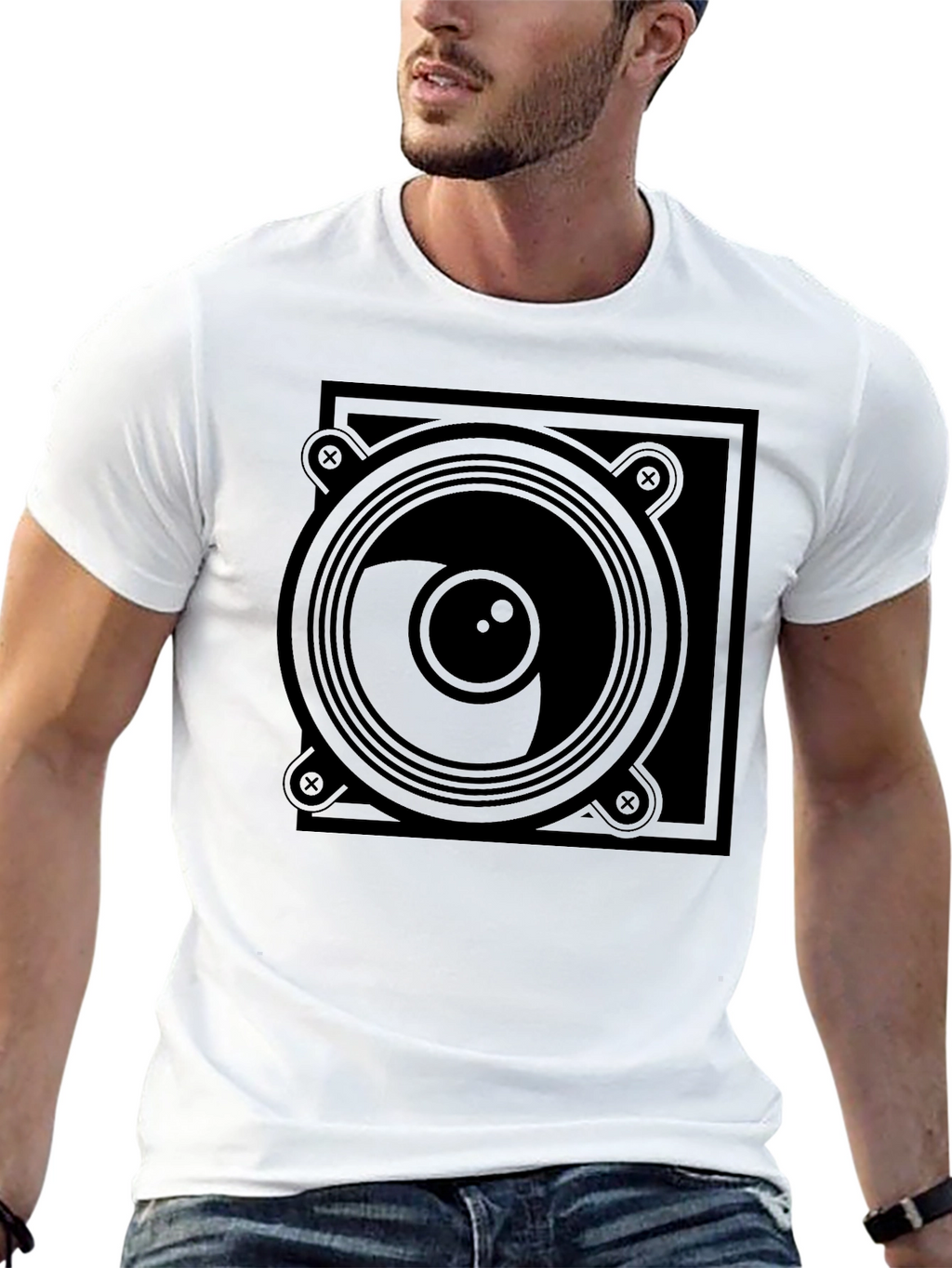 Speaker Graphic T-Shirt - Black Tee