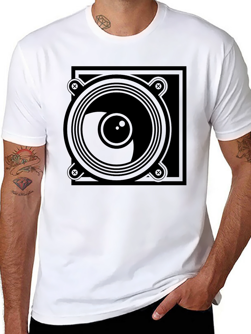 Speaker Graphic T-Shirt - Black Tee