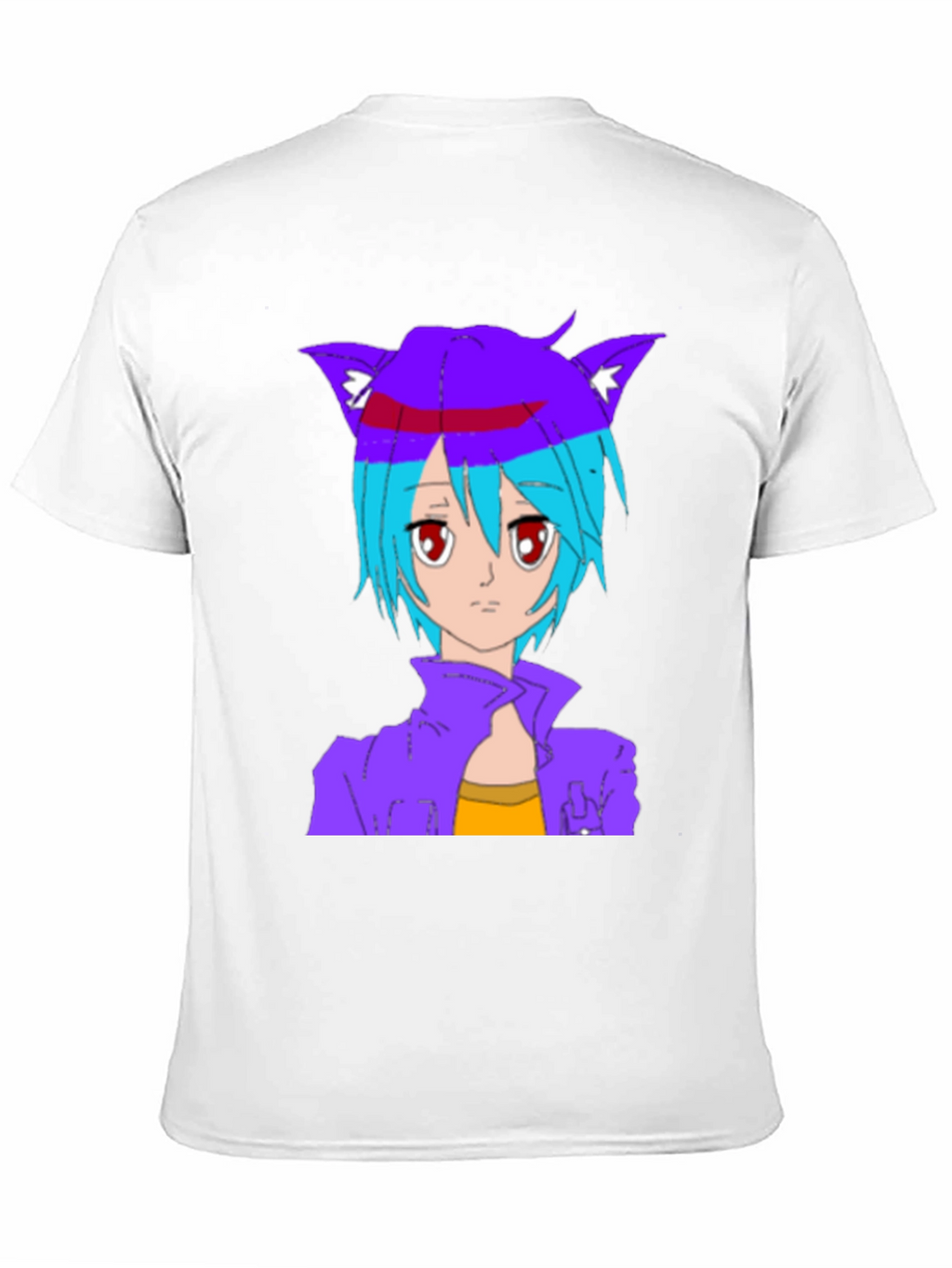 Anime Cat Girl Graphic T-Shirt - Stylish Black Tee