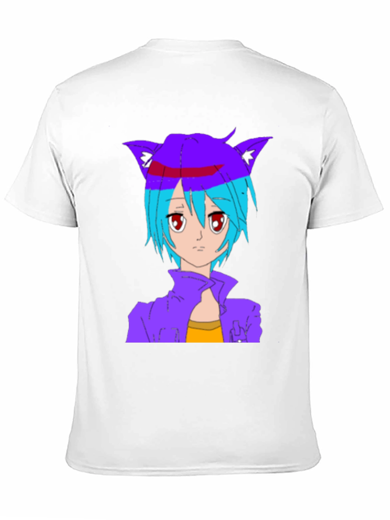 Anime Cat Girl Graphic T-Shirt - Stylish Black Tee