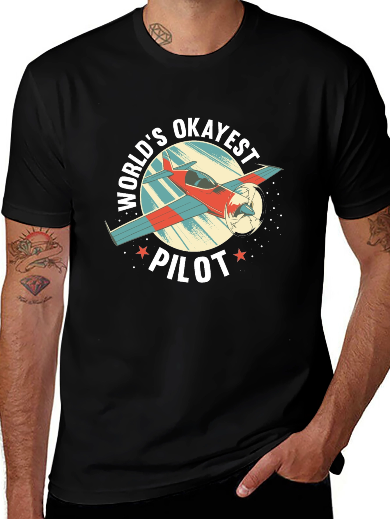 Worlds Okayest Pilot Graphic T-Shirt