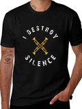 I Destroy Silence Trumpet T-Shirt Music Band Musician Tee
