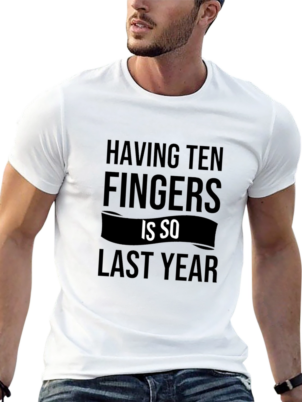Funny Ten Fingers Graphic Tee - Sarcastic Novelty Shirt