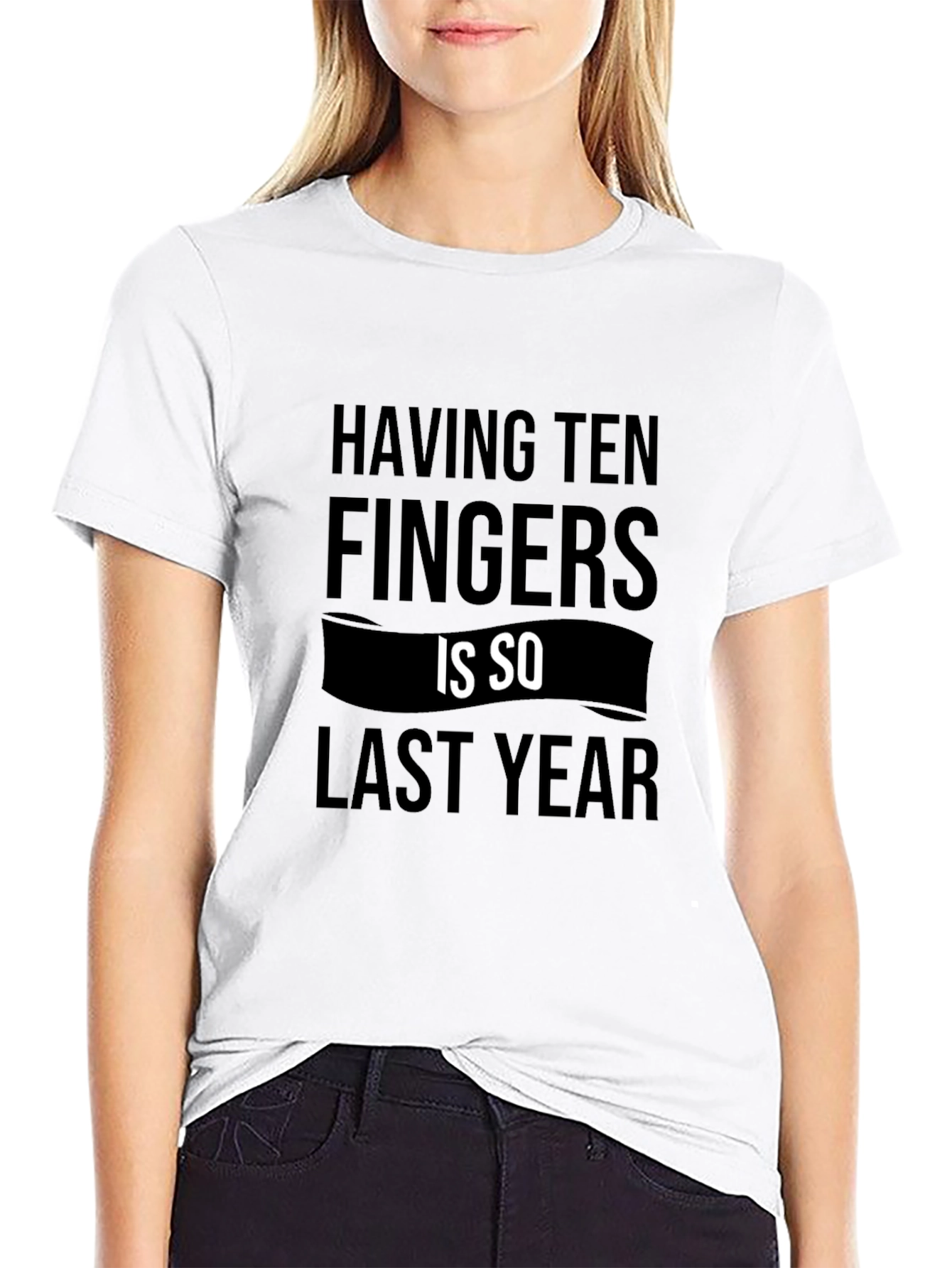 Funny Ten Fingers Graphic Tee - Sarcastic Novelty Shirt