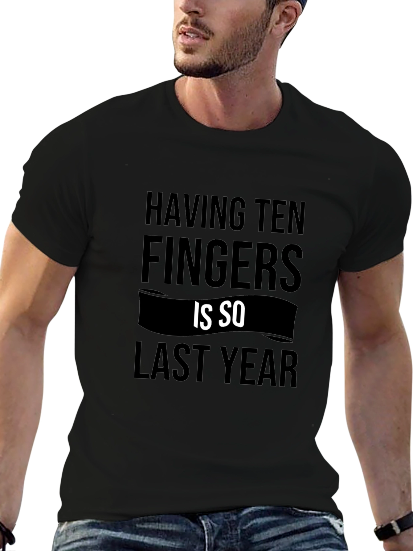 Funny Ten Fingers Graphic Tee - Sarcastic Novelty Shirt