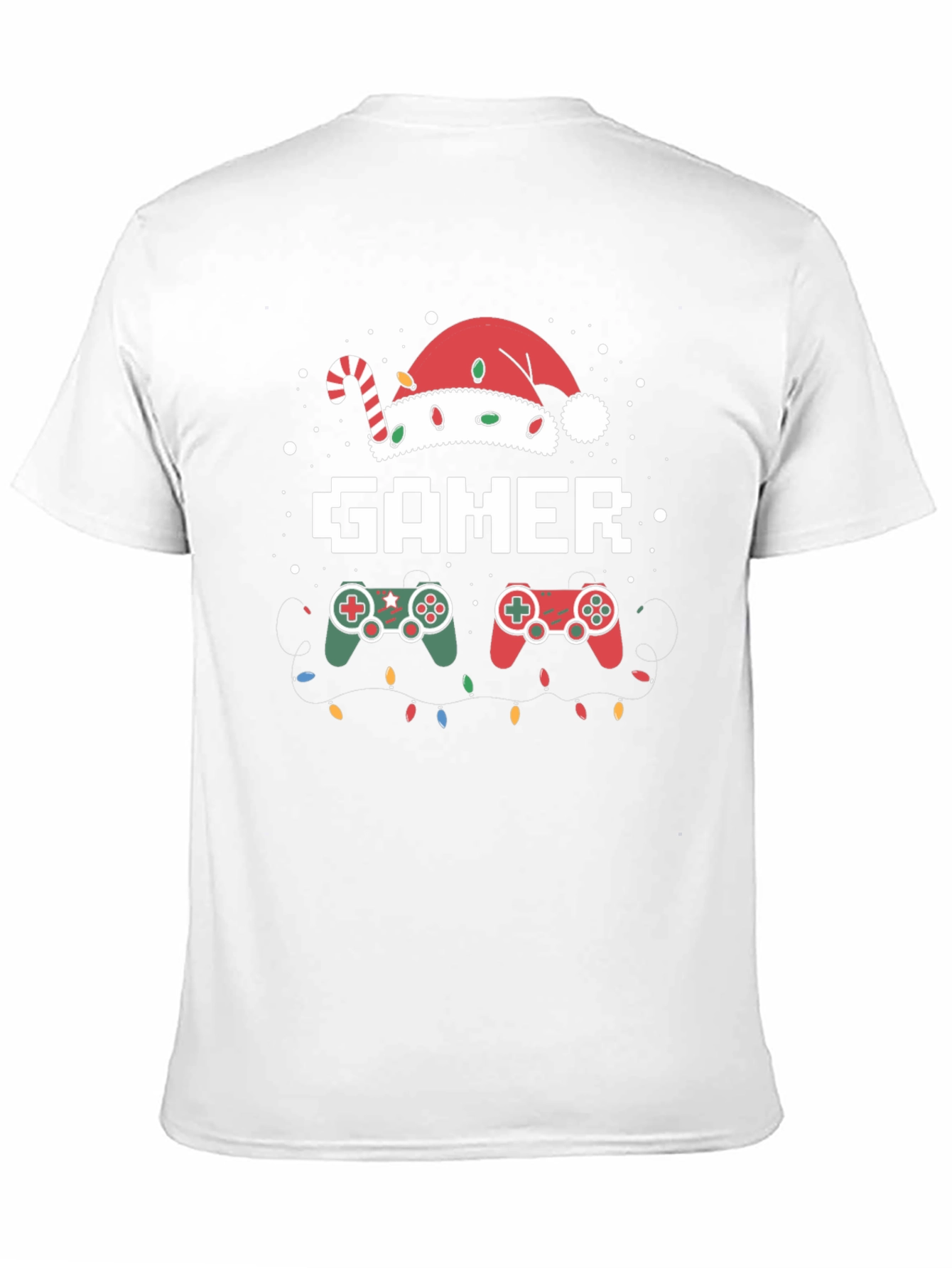 Gamer Christmas T-Shirt with Santa Hat