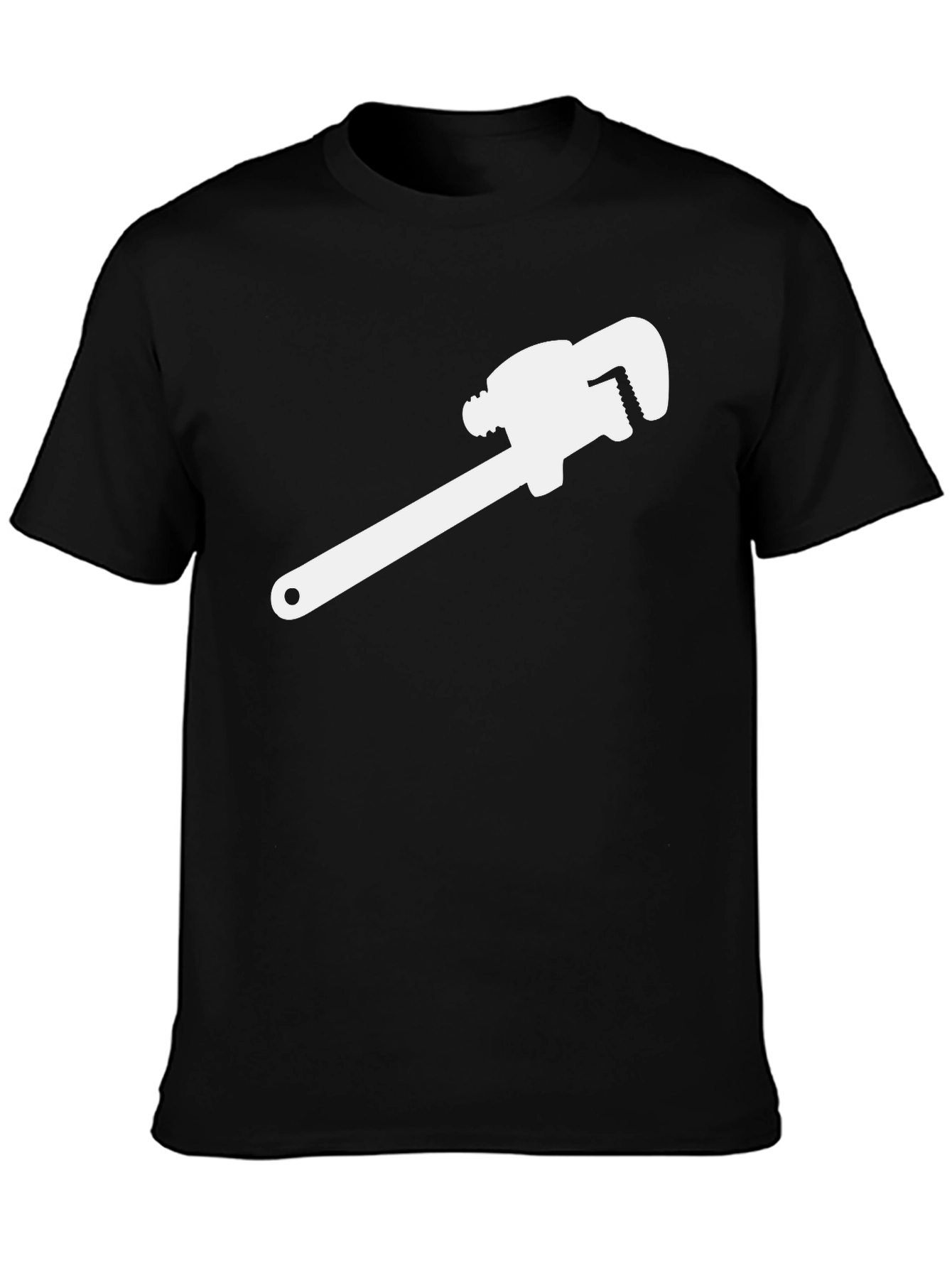 Wrench Graphic Tee - Black Cotton Plumber Shirt