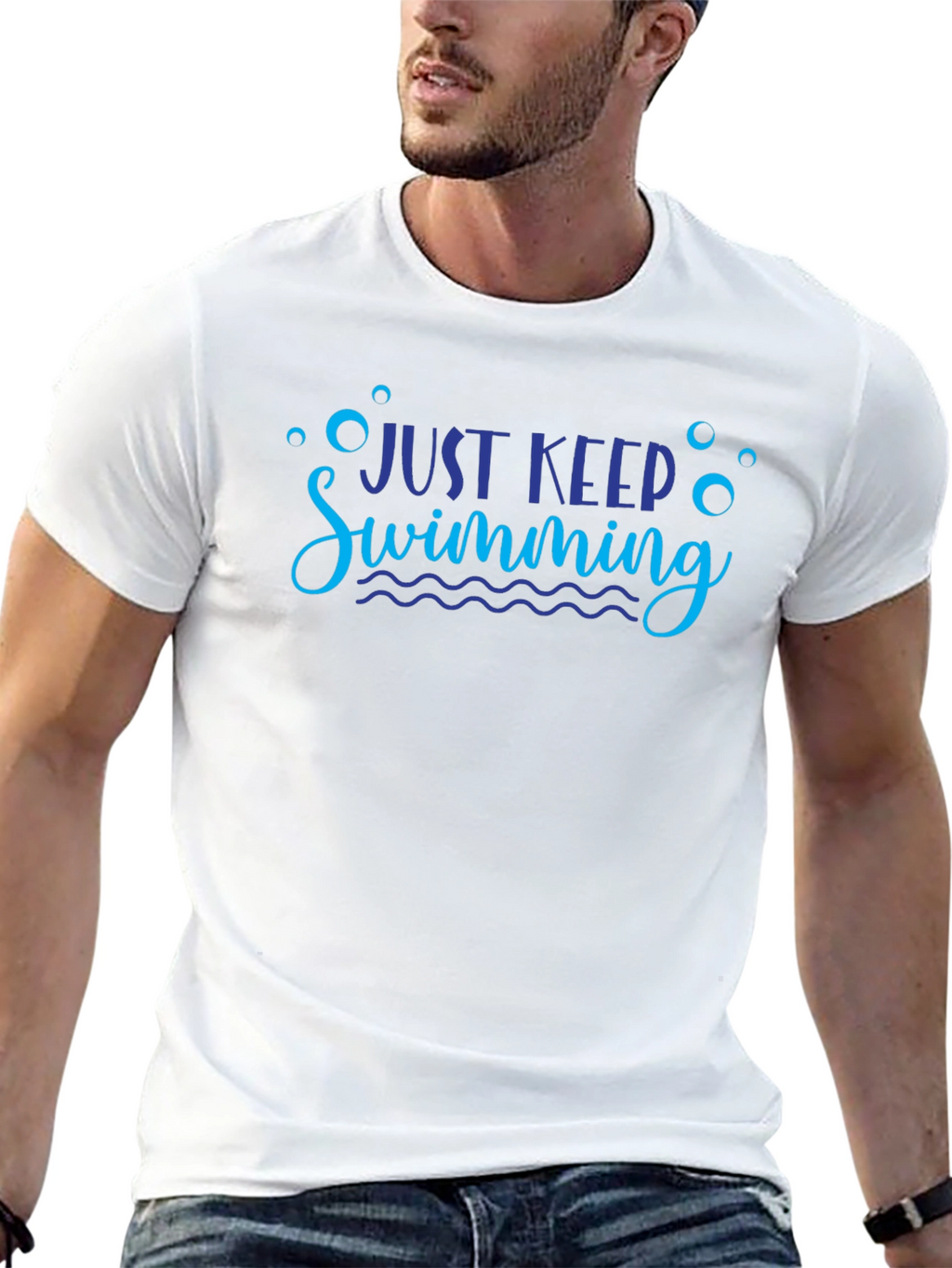 Just Keep Swimming Graphic Tee Shirt