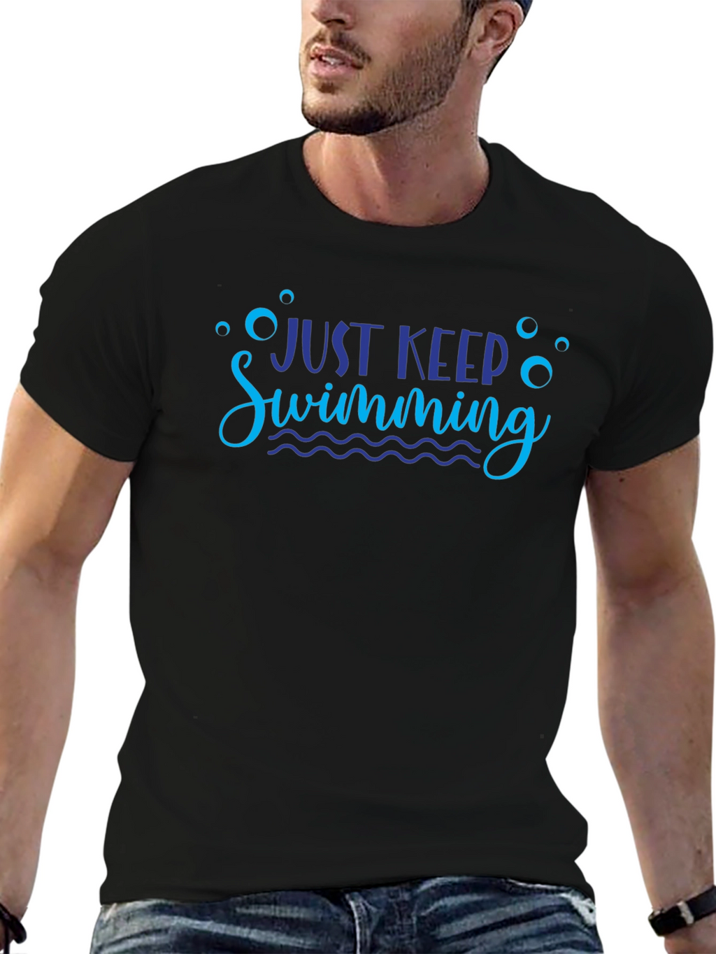 Just Keep Swimming Graphic Tee Shirt