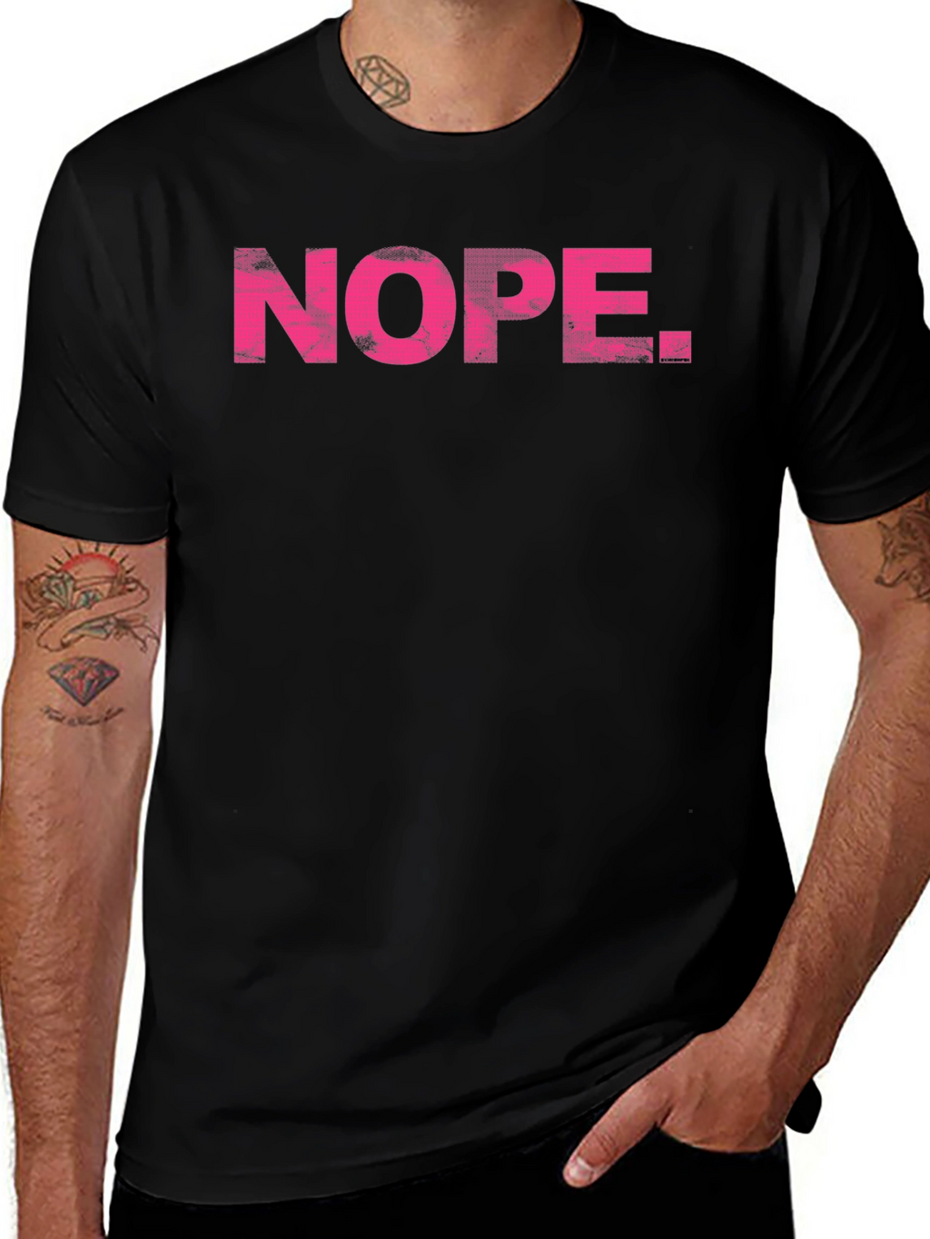 Nope Graphic Tee - Black T-Shirt for Men