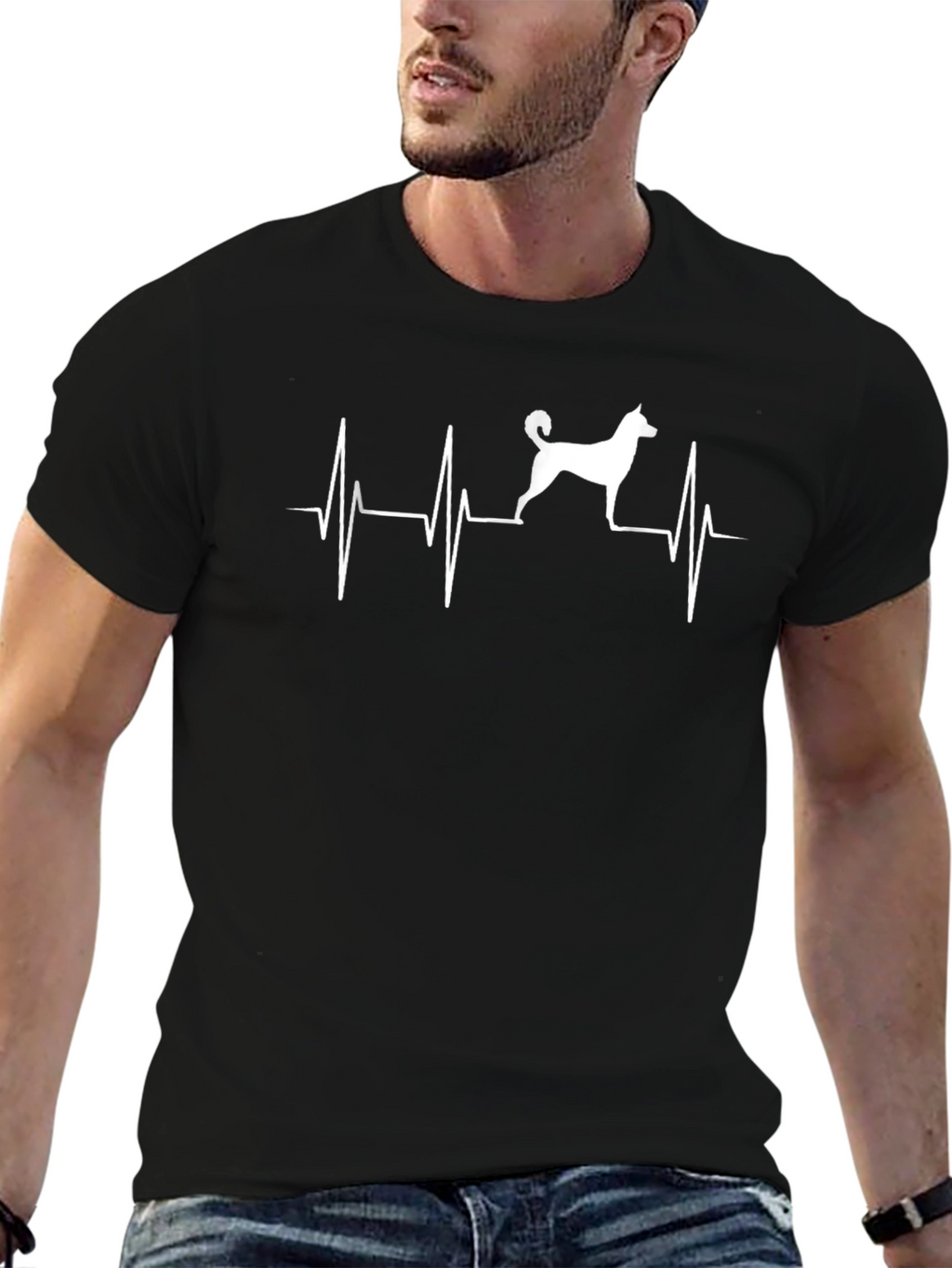 Dog Heartbeat T-Shirt - Black
