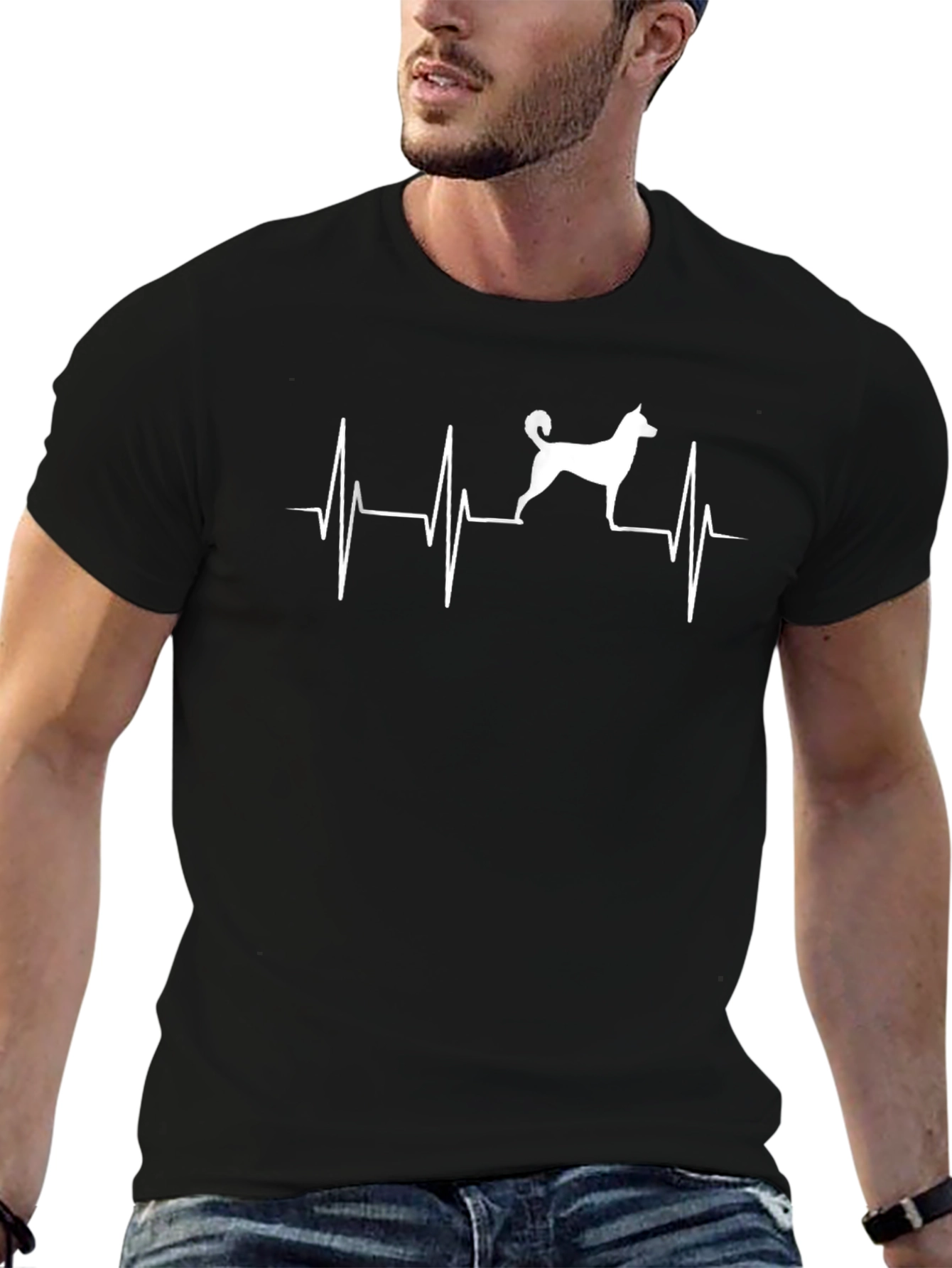 Dog Heartbeat T-Shirt - Black