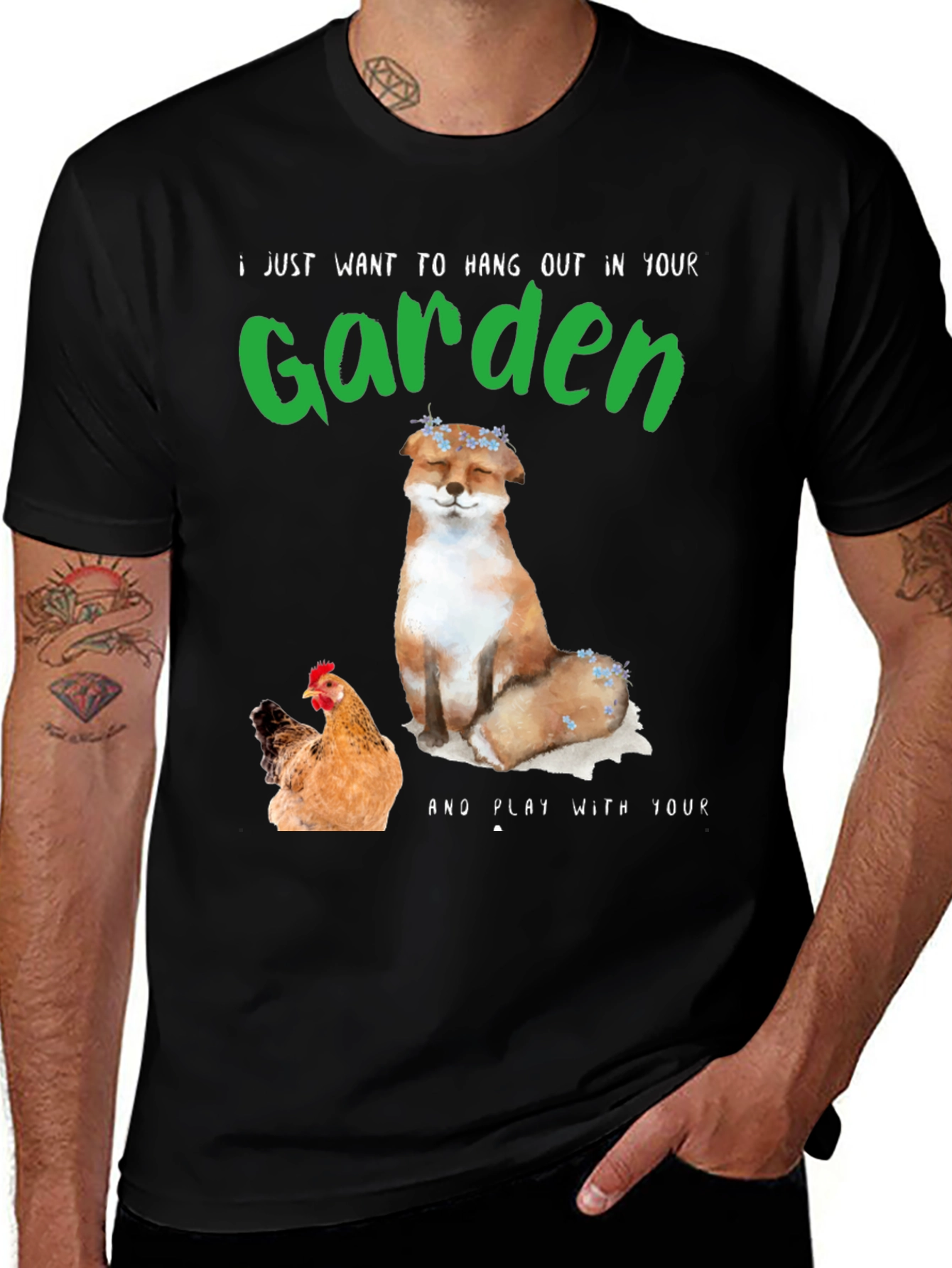 Garden Fox & Chicken T-Shirt