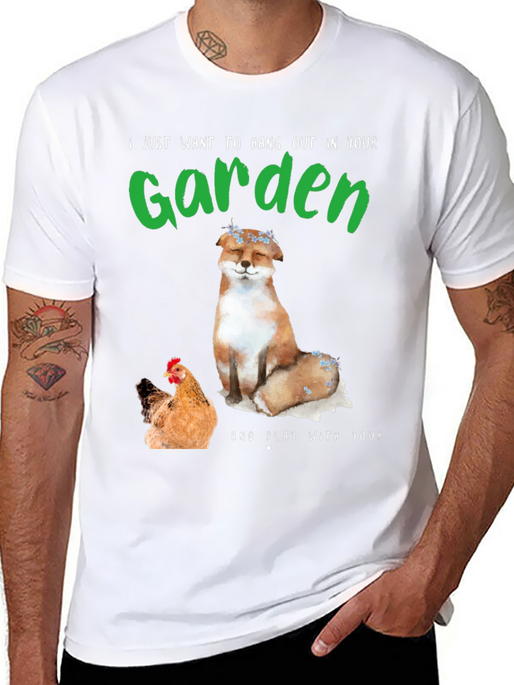Garden Fox & Chicken T-Shirt