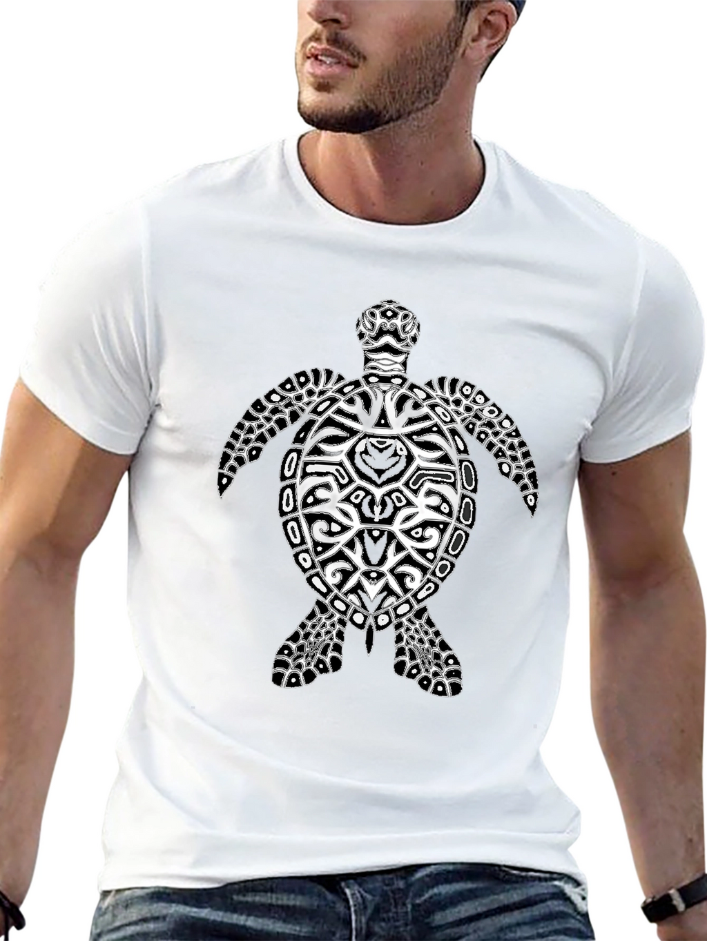 Turtle Graphic Black Tee
