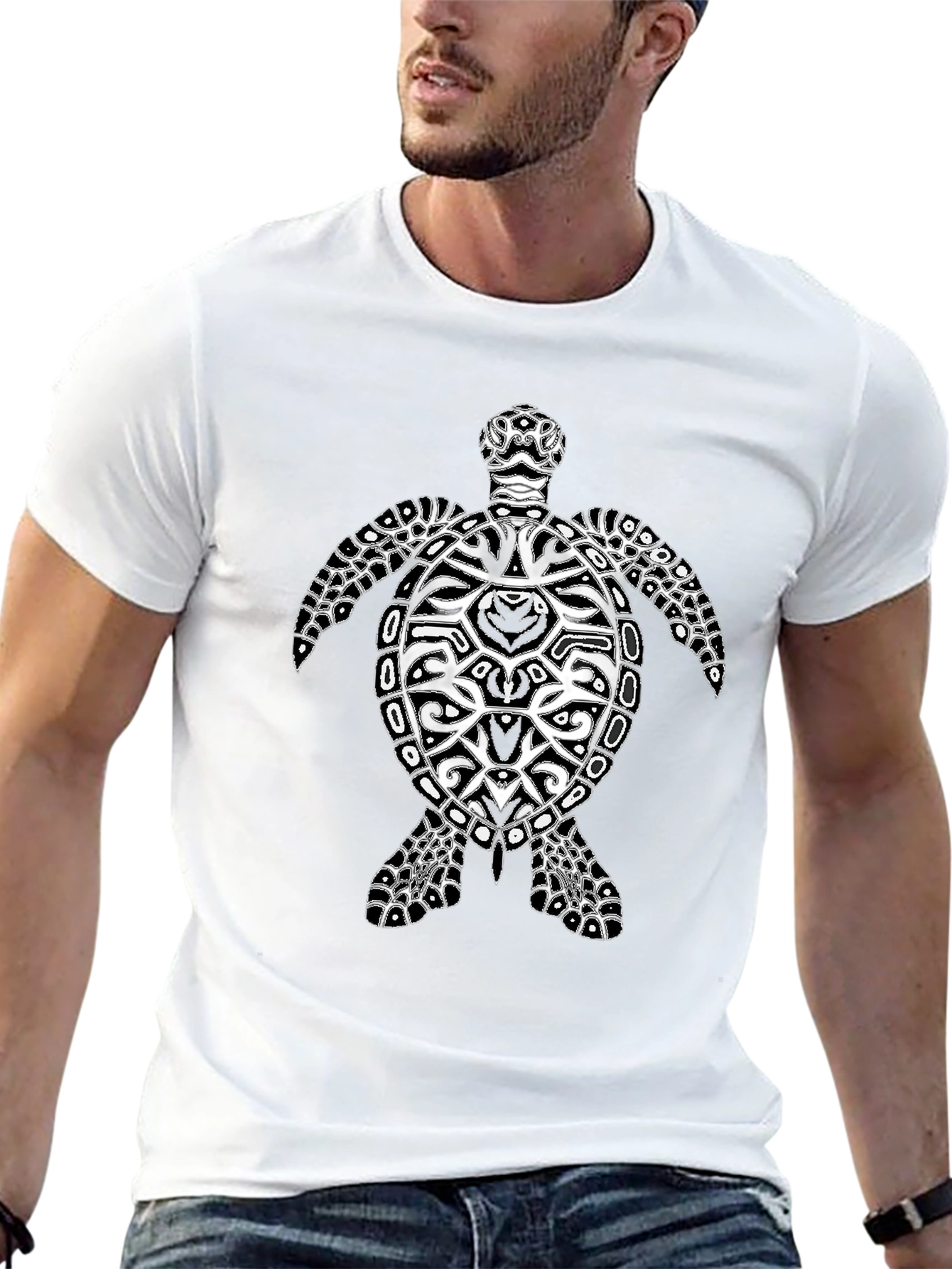 Turtle Graphic Black Tee
