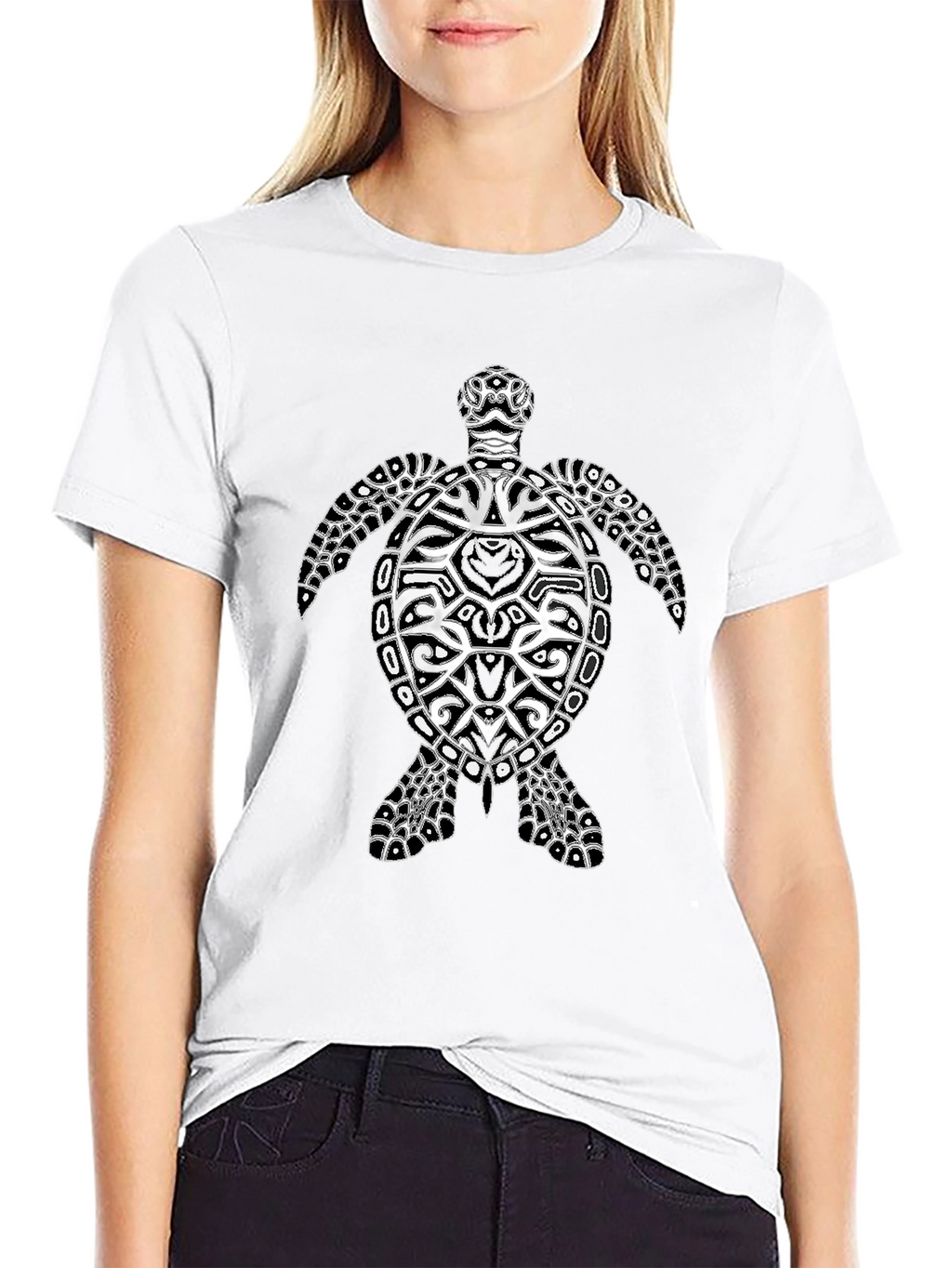 Turtle Graphic Black Tee