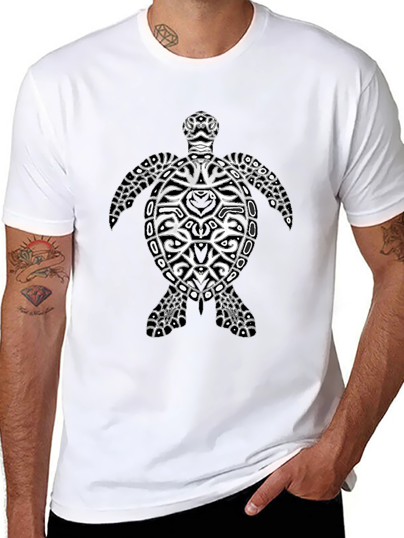 Turtle Graphic Black Tee