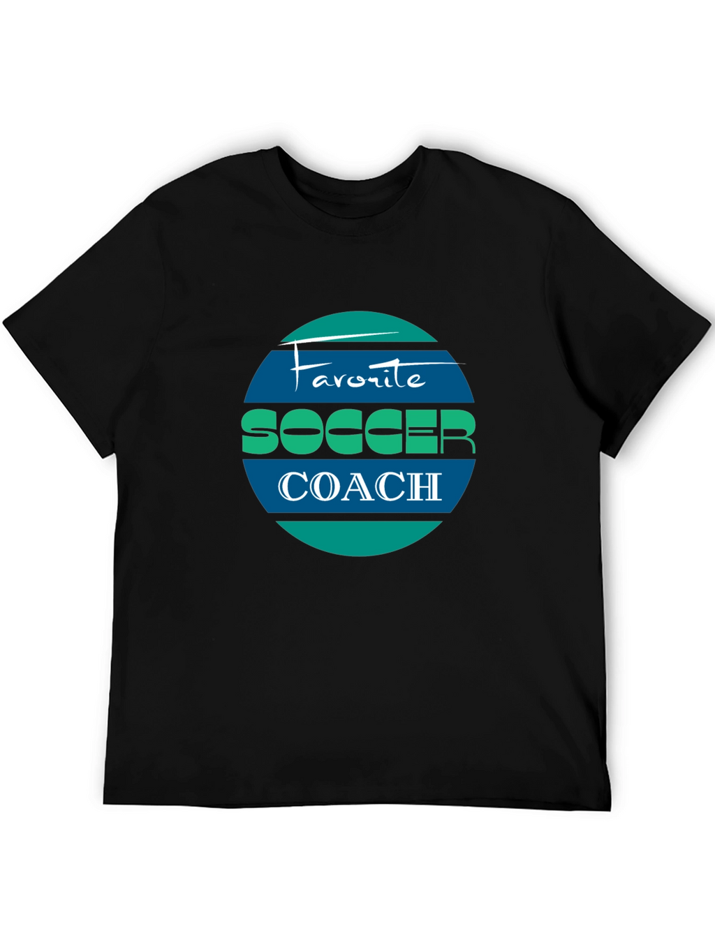 Favorite Soccer Coach Tee - Black Cotton Blend