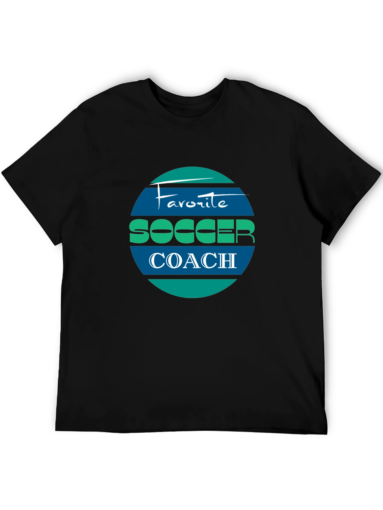 Favorite Soccer Coach Tee - Black Cotton Blend