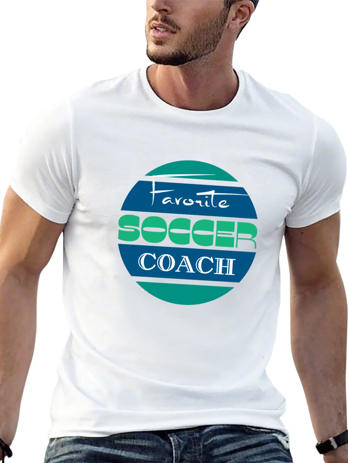 Favorite Soccer Coach Tee - Black Cotton Blend