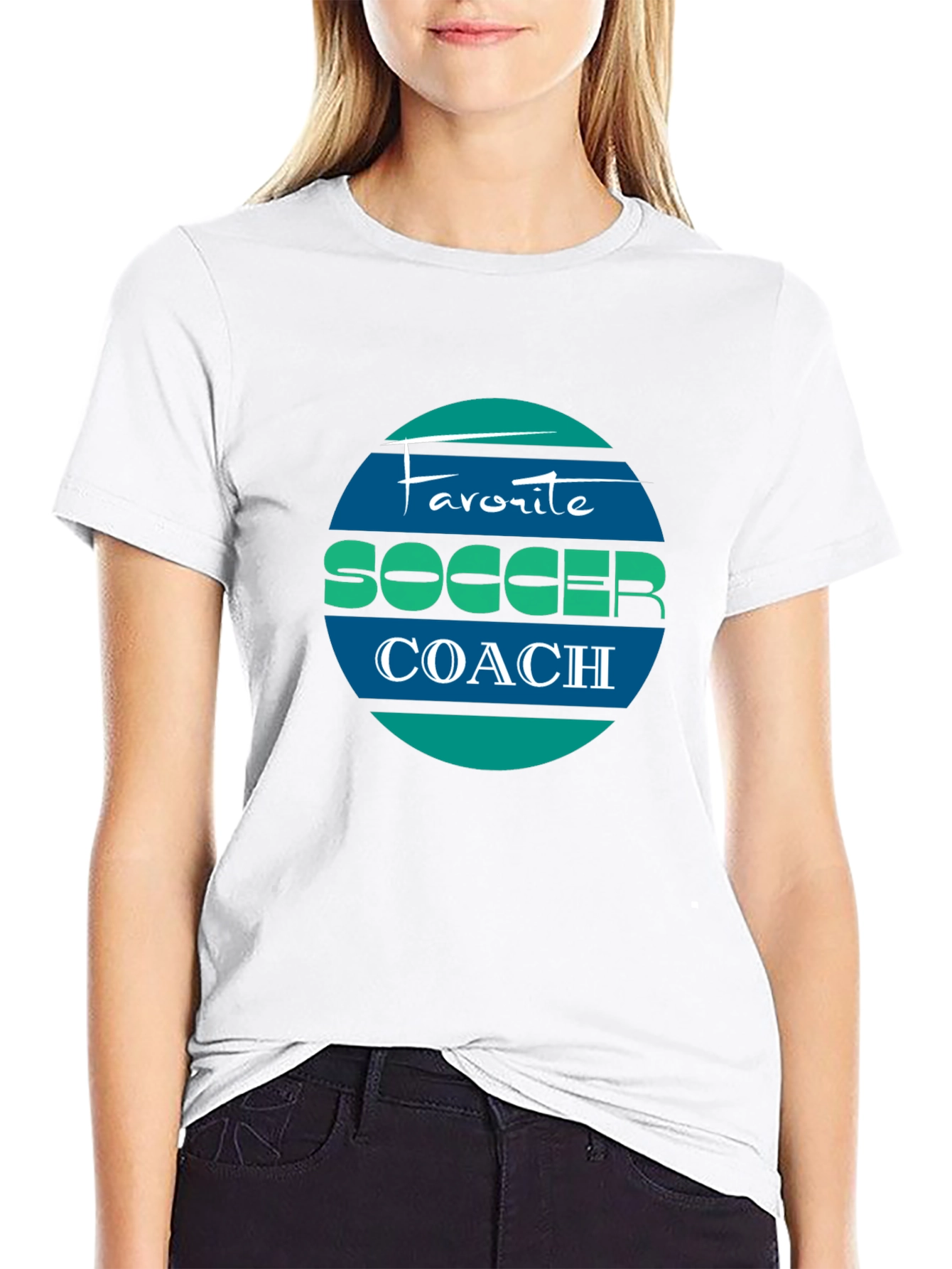 Favorite Soccer Coach Tee - Black Cotton Blend