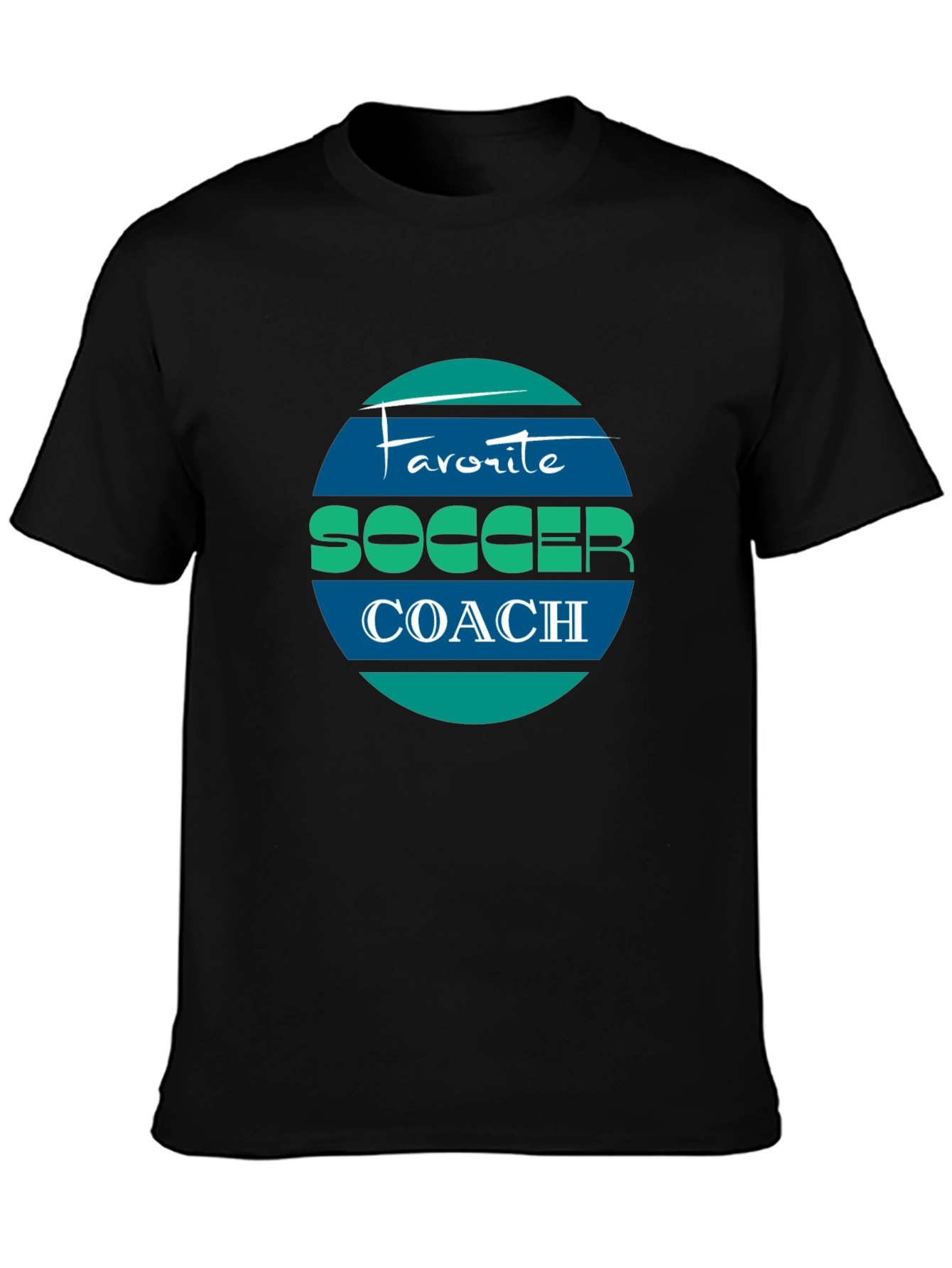 Favorite Soccer Coach Tee - Black Cotton Blend