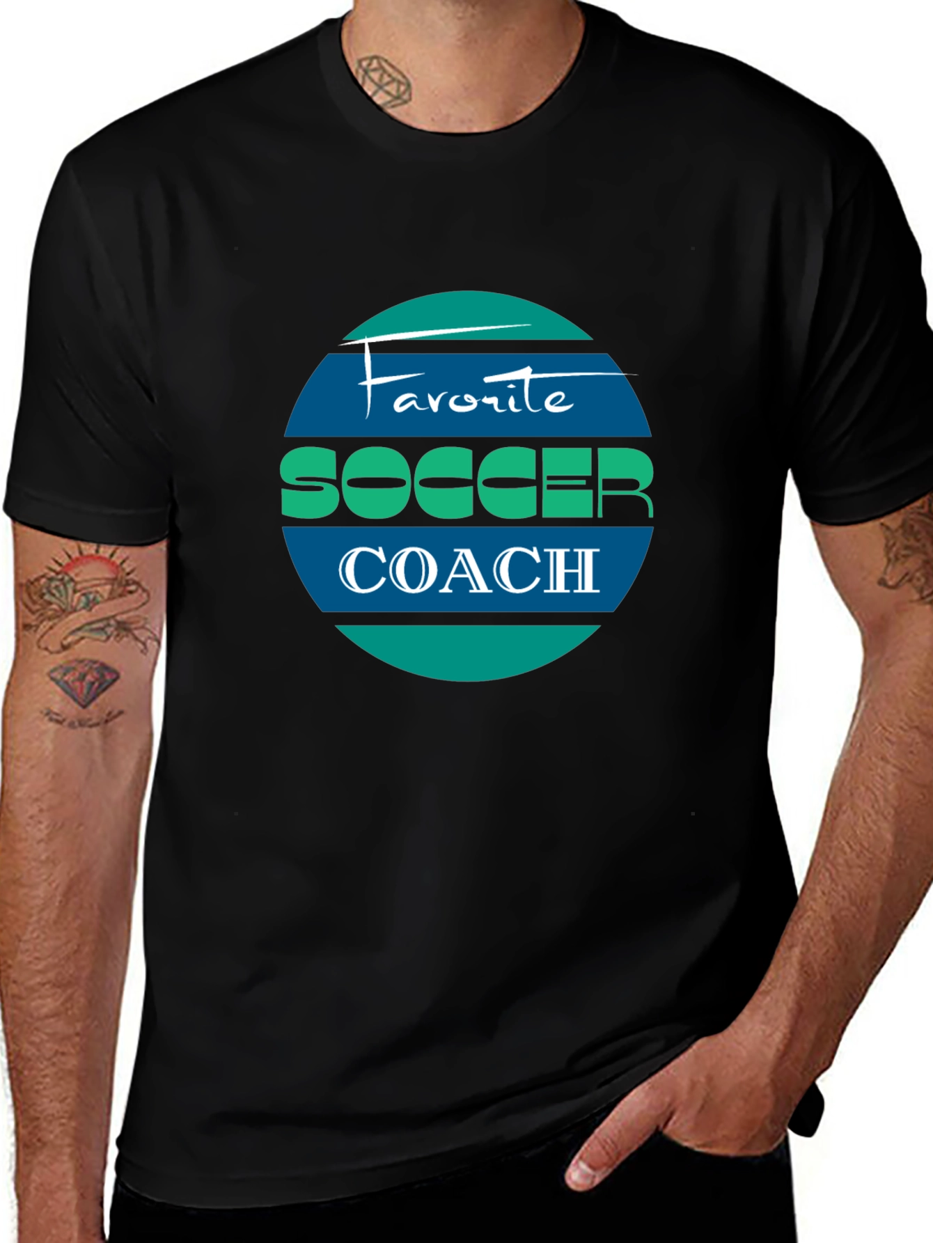 Favorite Soccer Coach Tee - Black Cotton Blend