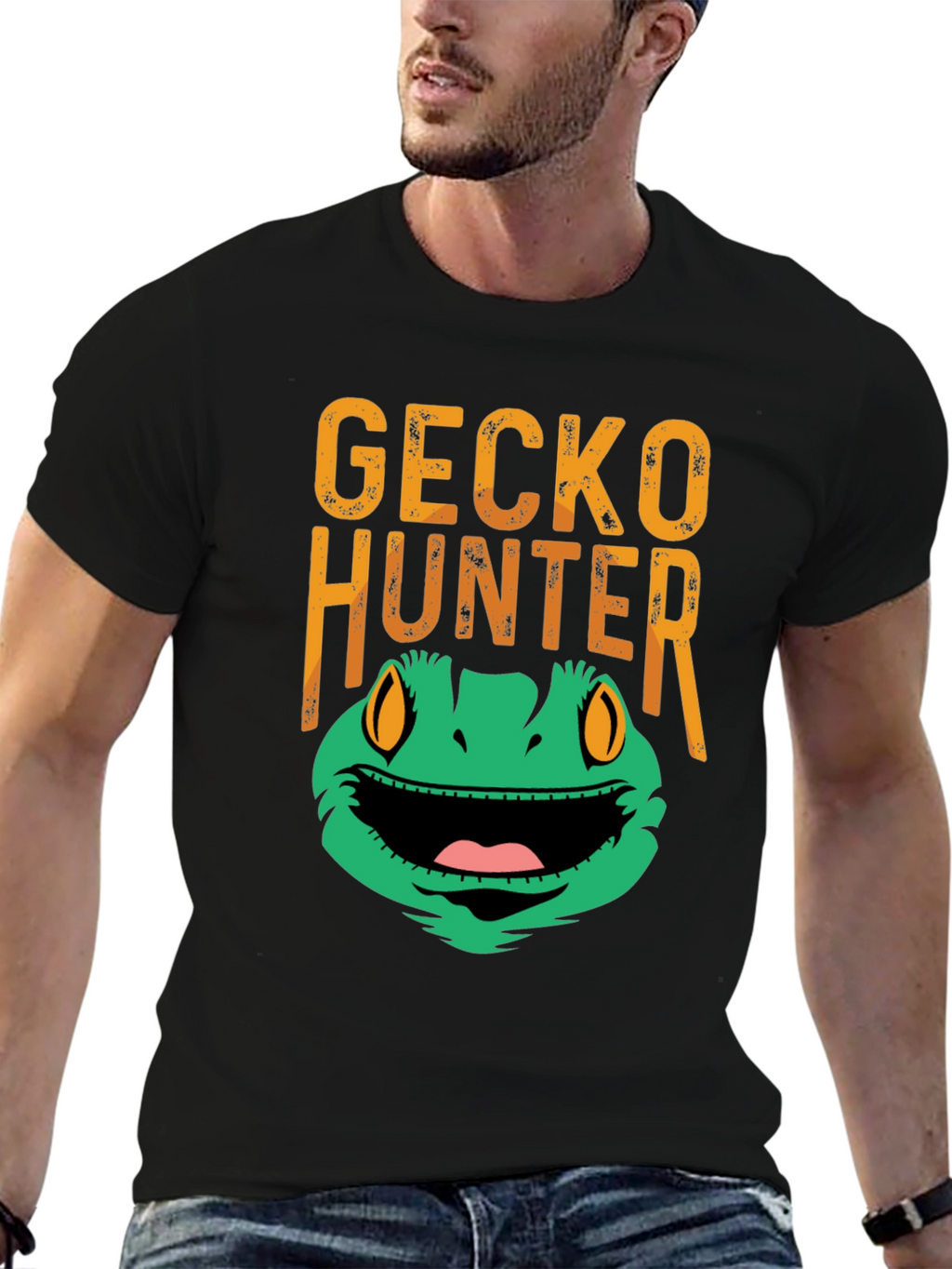 Gecko Hunter Funny Graphic Tee