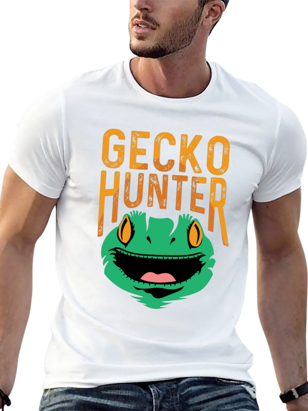 Gecko Hunter Funny Graphic Tee