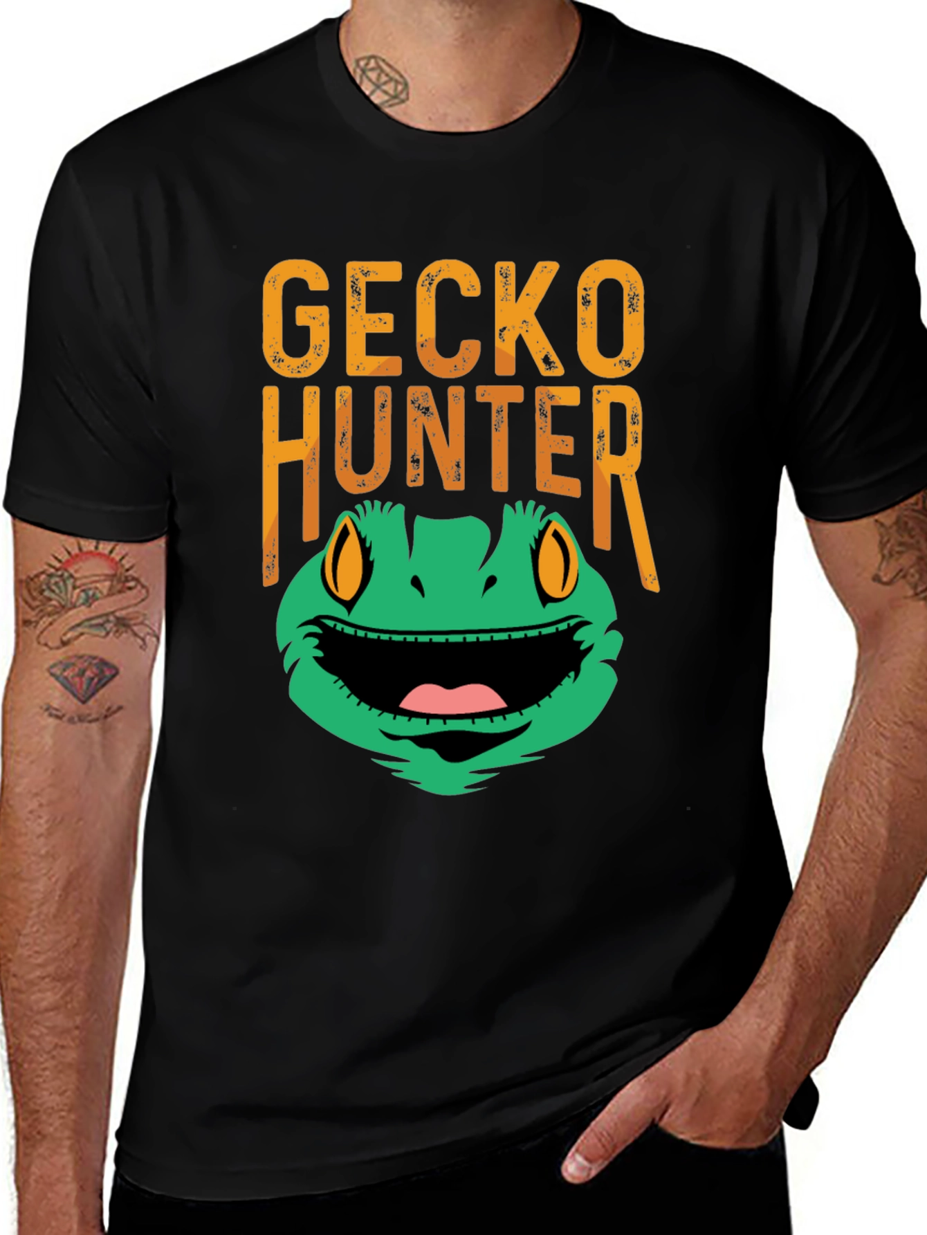 Gecko Hunter Funny Graphic Tee
