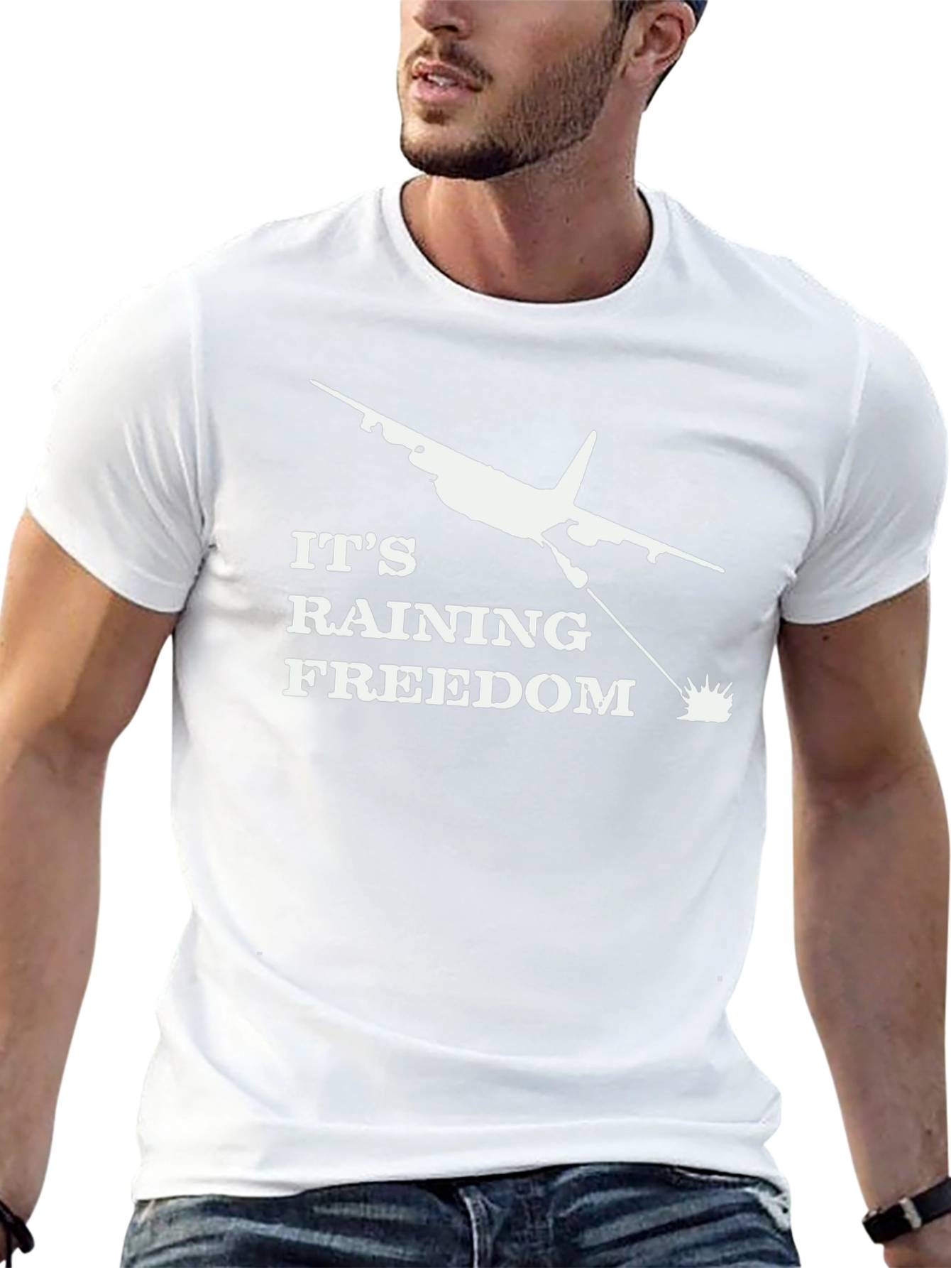 Its Raining Freedom Black Graphic Tee