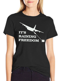 Its Raining Freedom Black Graphic Tee