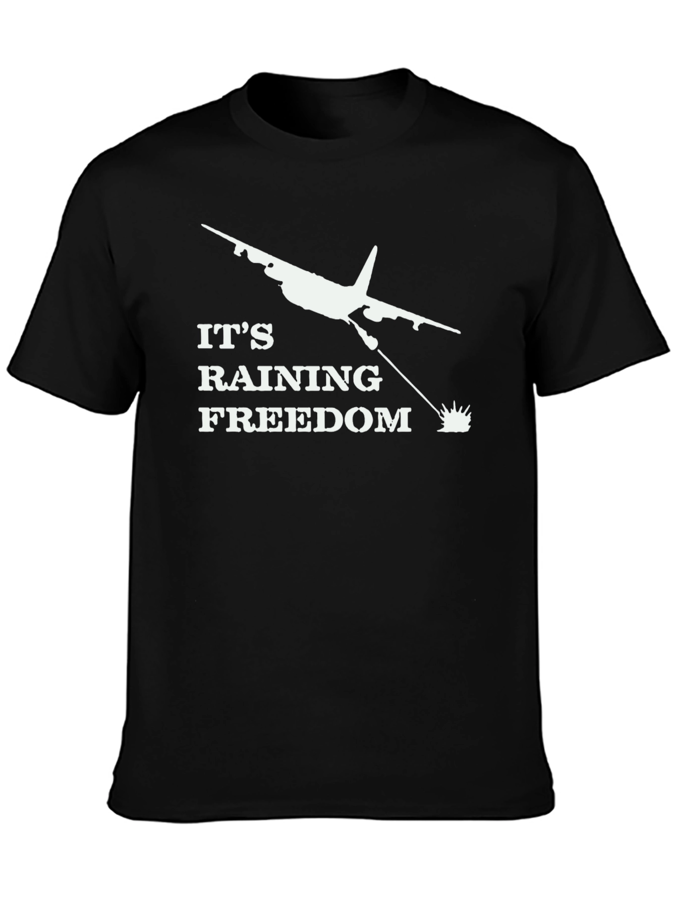 Its Raining Freedom Black Graphic Tee